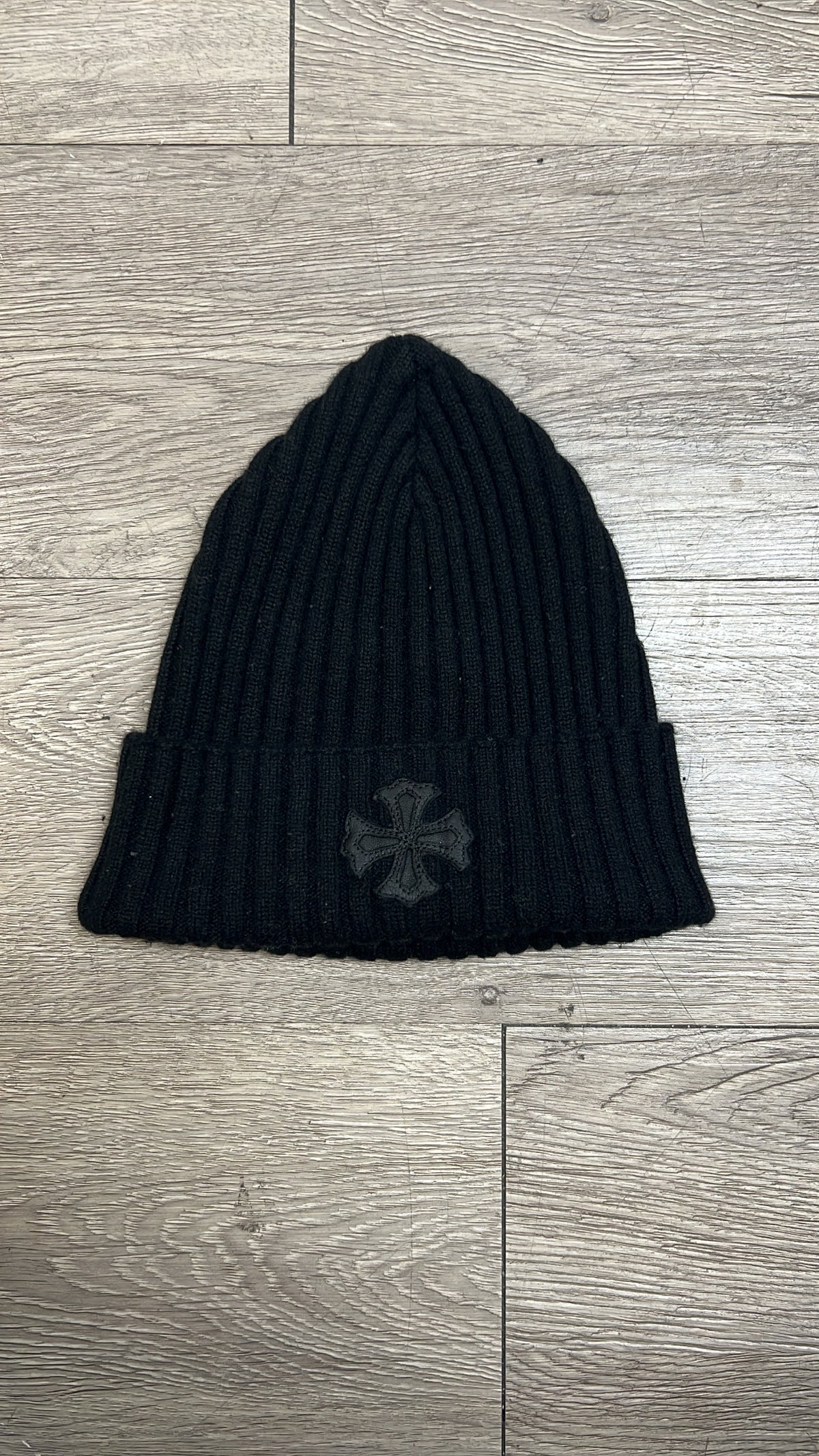 Chrome Hearts Black Cashmere Plus Logo Patch Beanie