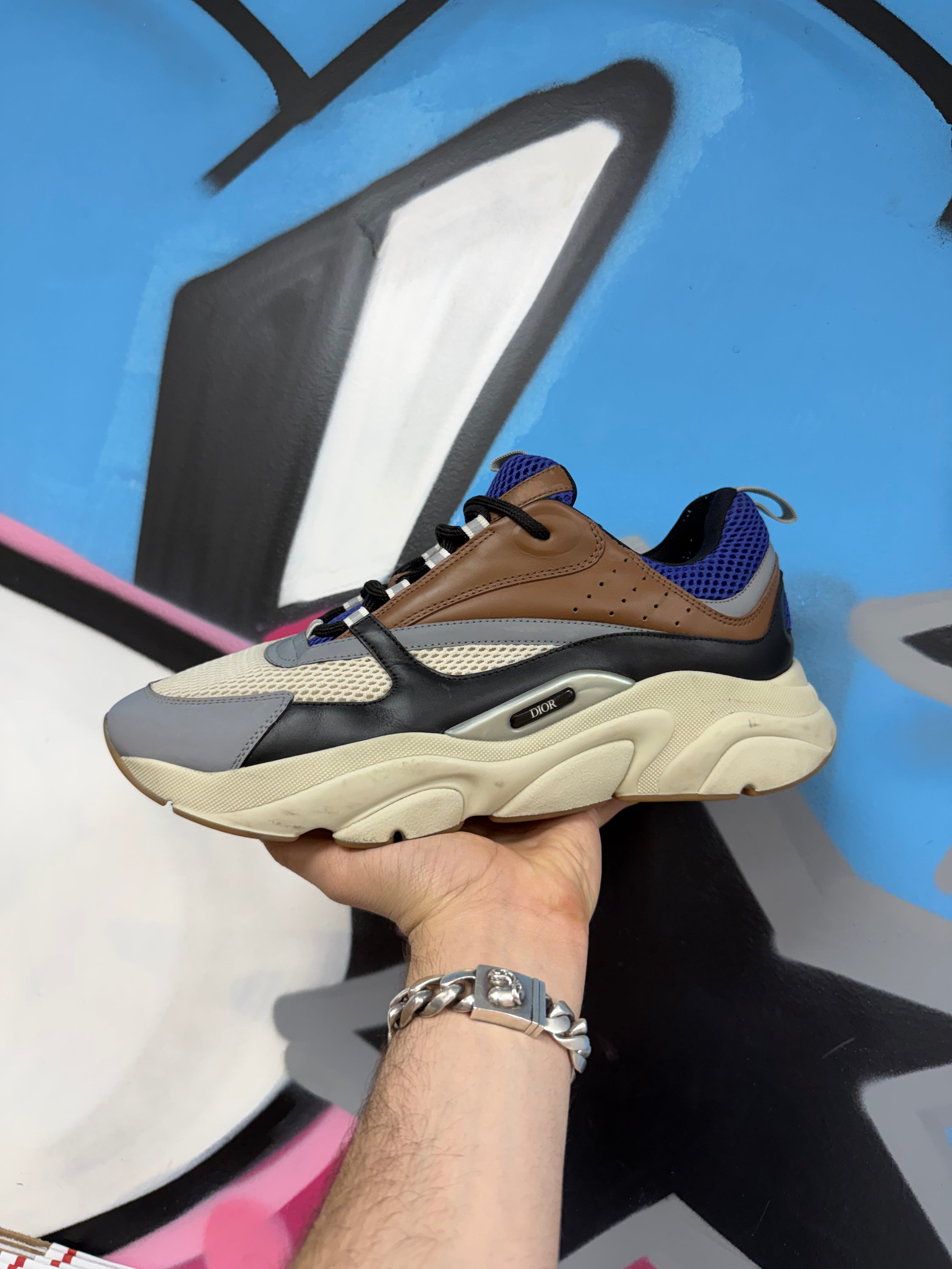 Dior B22 Brown Blue Sneakers