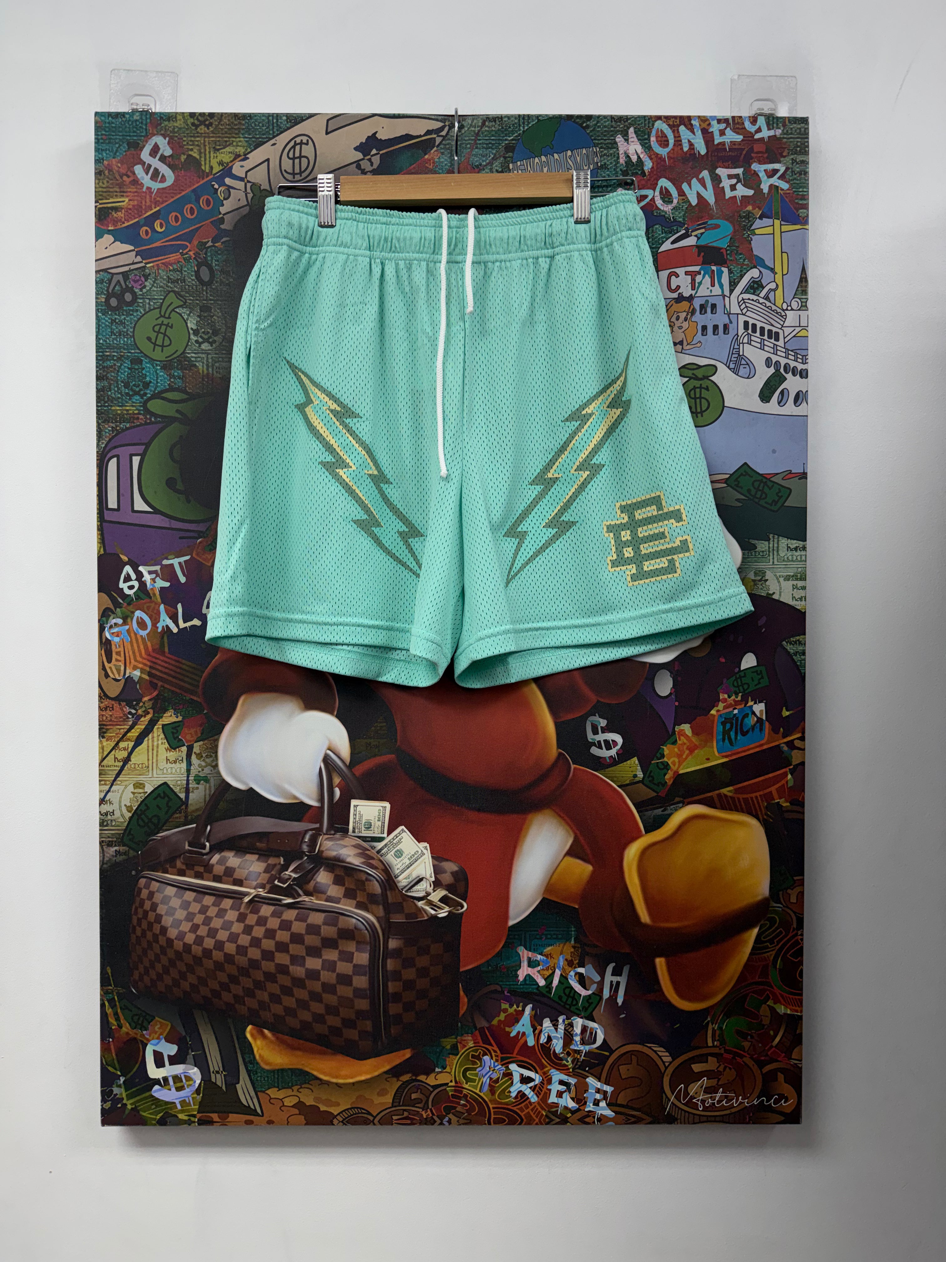 Eric Emanuel Teal Bolt Shorts