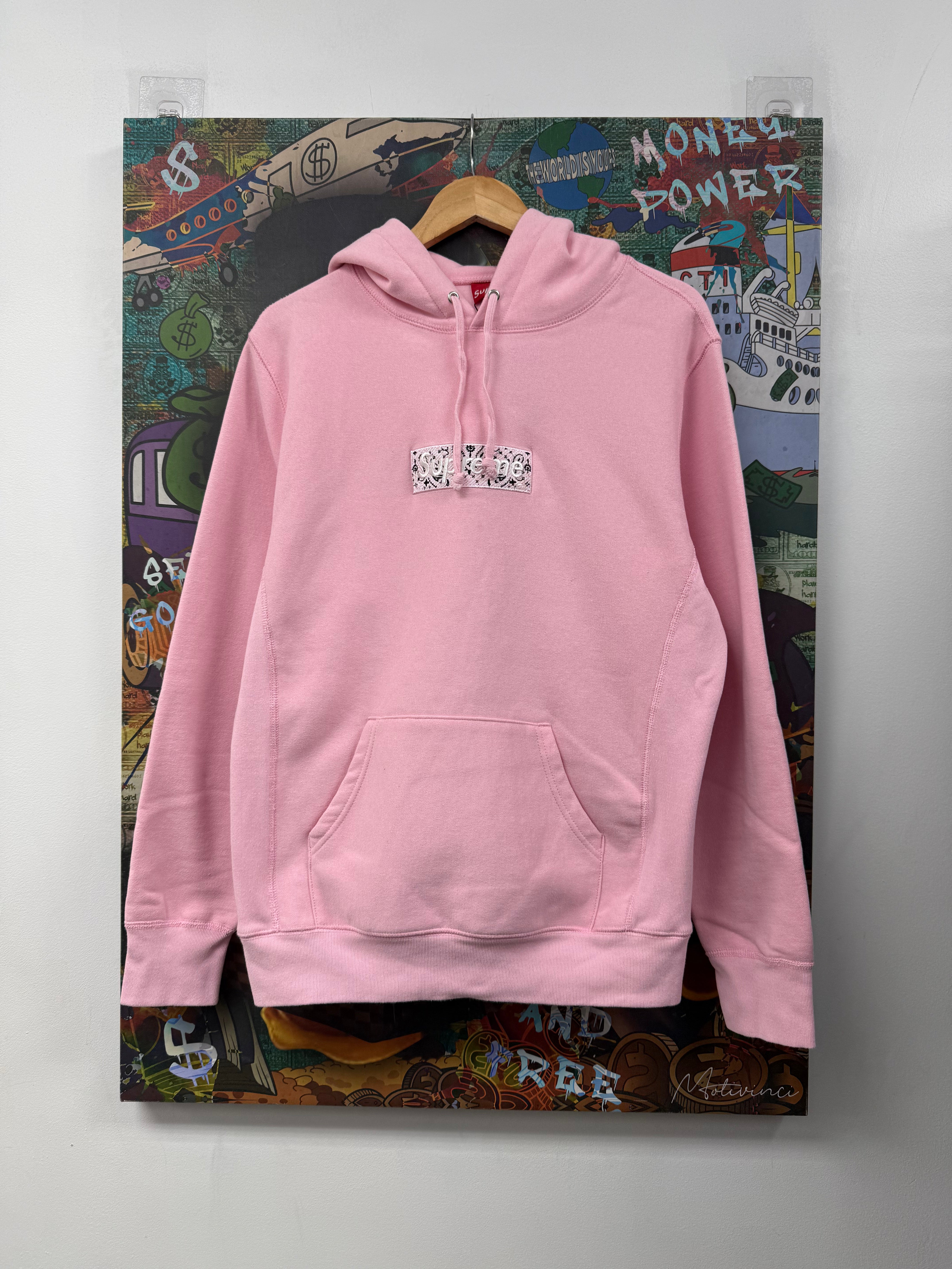 Supreme Pink Bandana Box Logo Hoodie