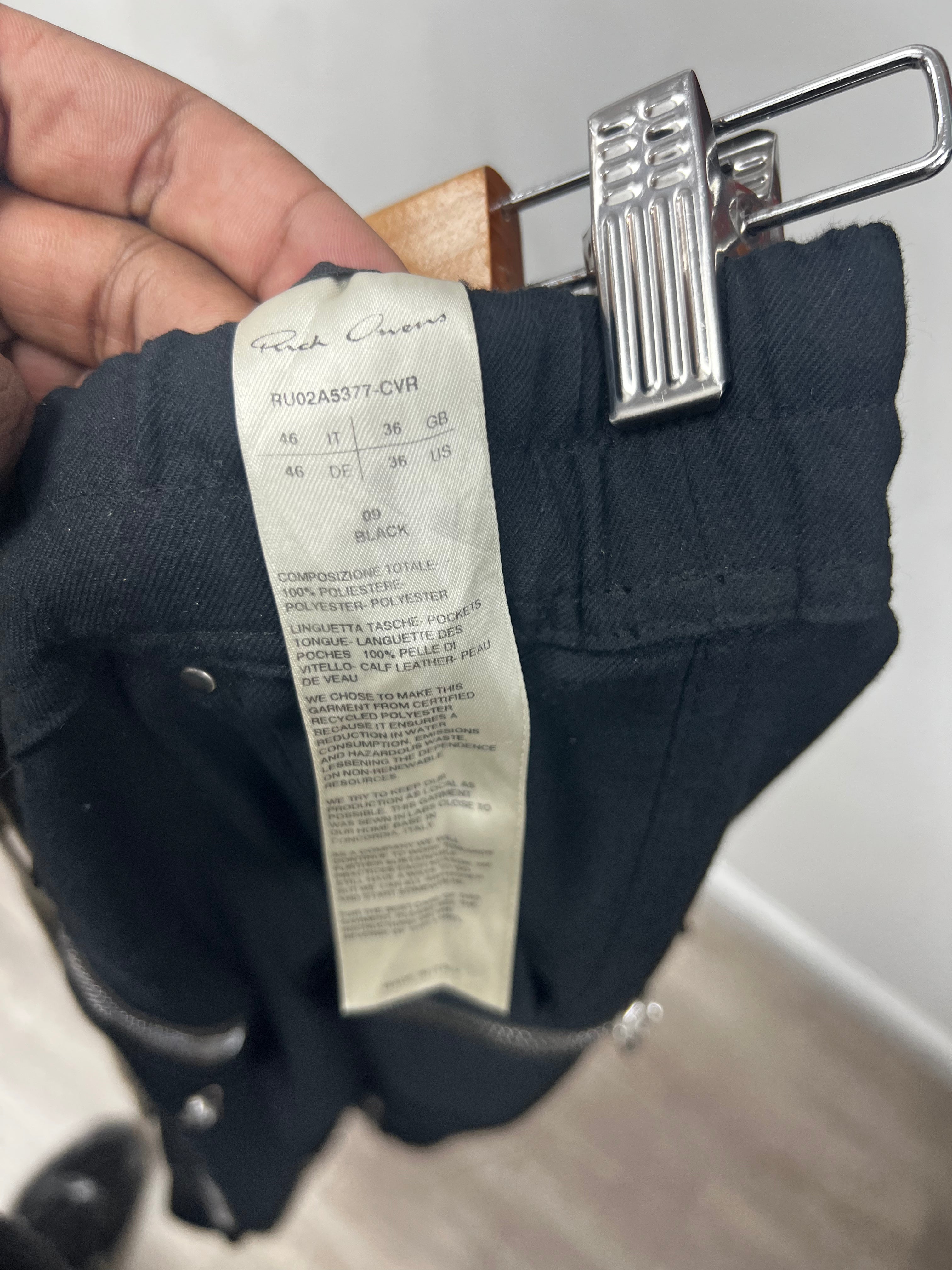 Rick Owens Black Cargo Bauhaus (46) Pants