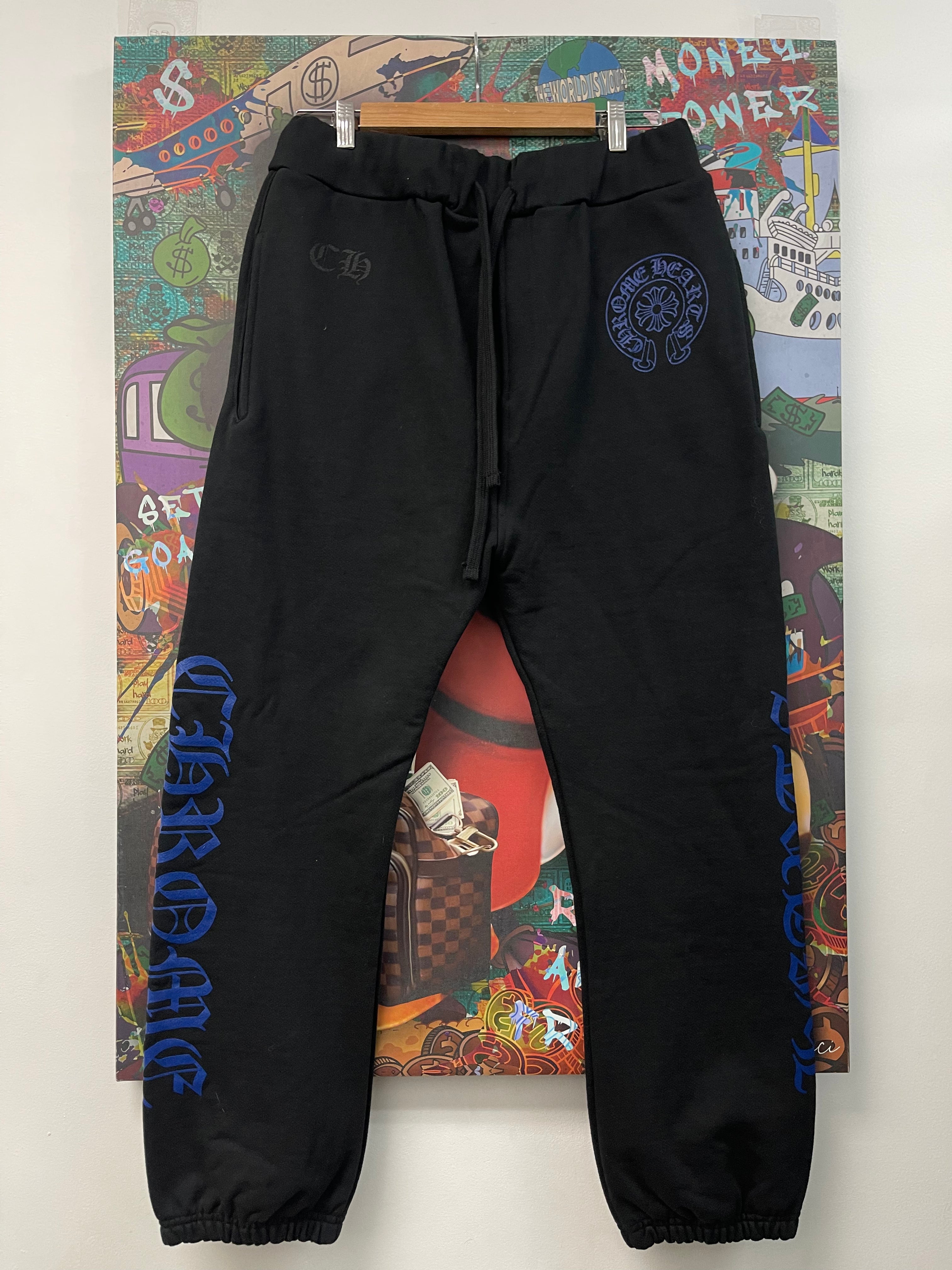Chrome Hearts Black Blue Horseshoe Sweats