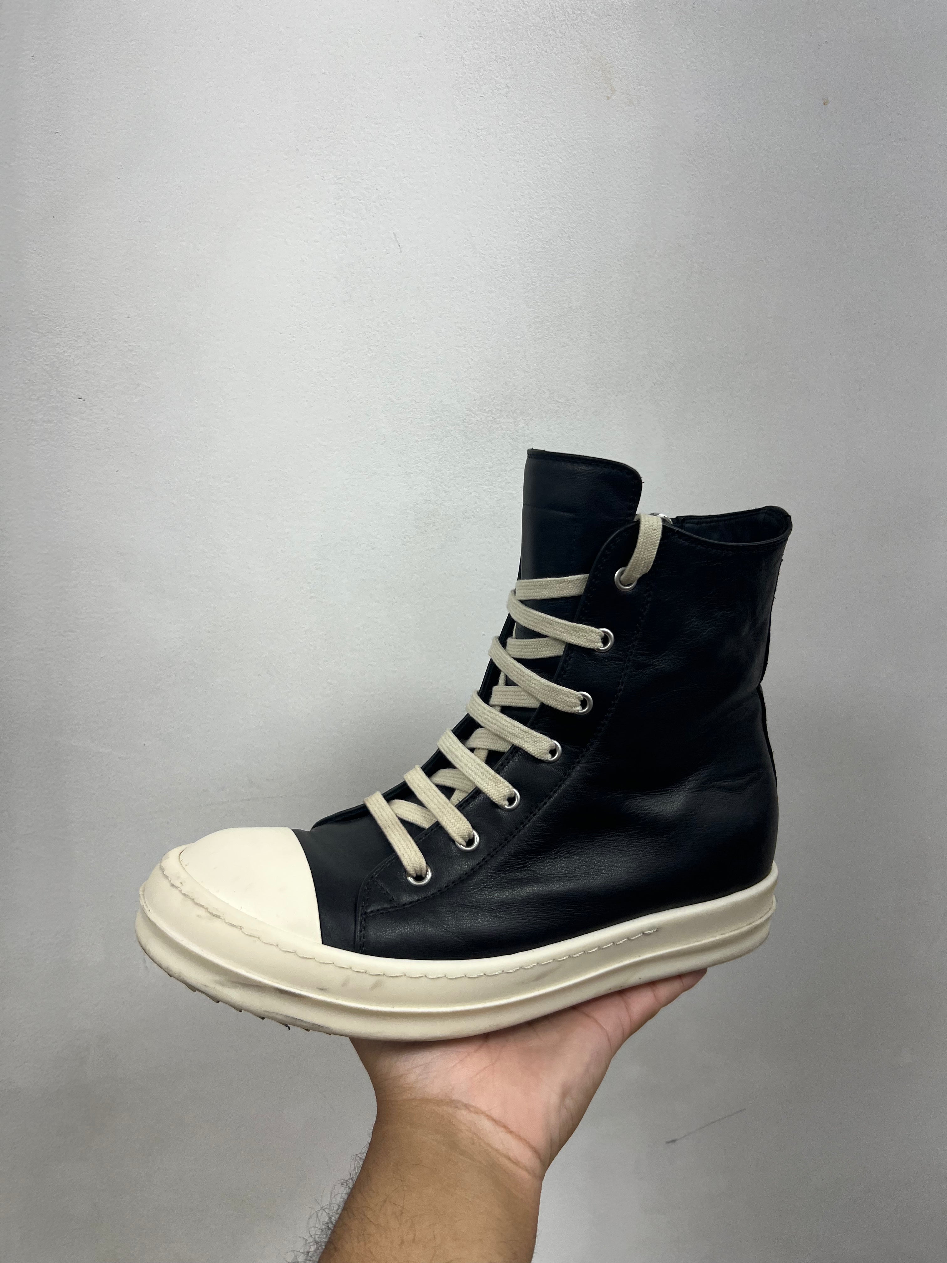 Rick Owens Black & Milk Mainline Ramone High Sneakers