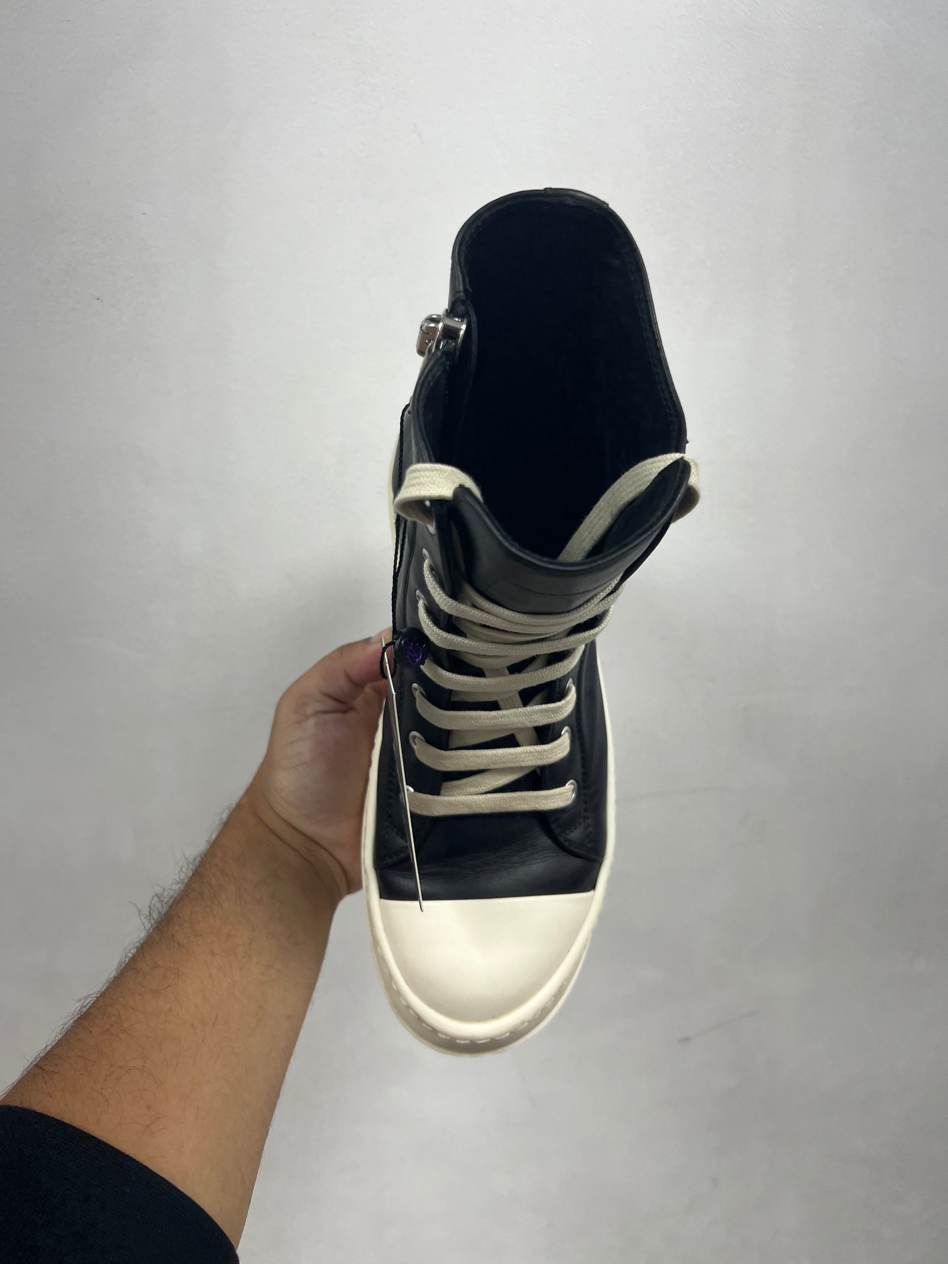 Rick Owens Black & Milk Mainline Ramone High Sneakers