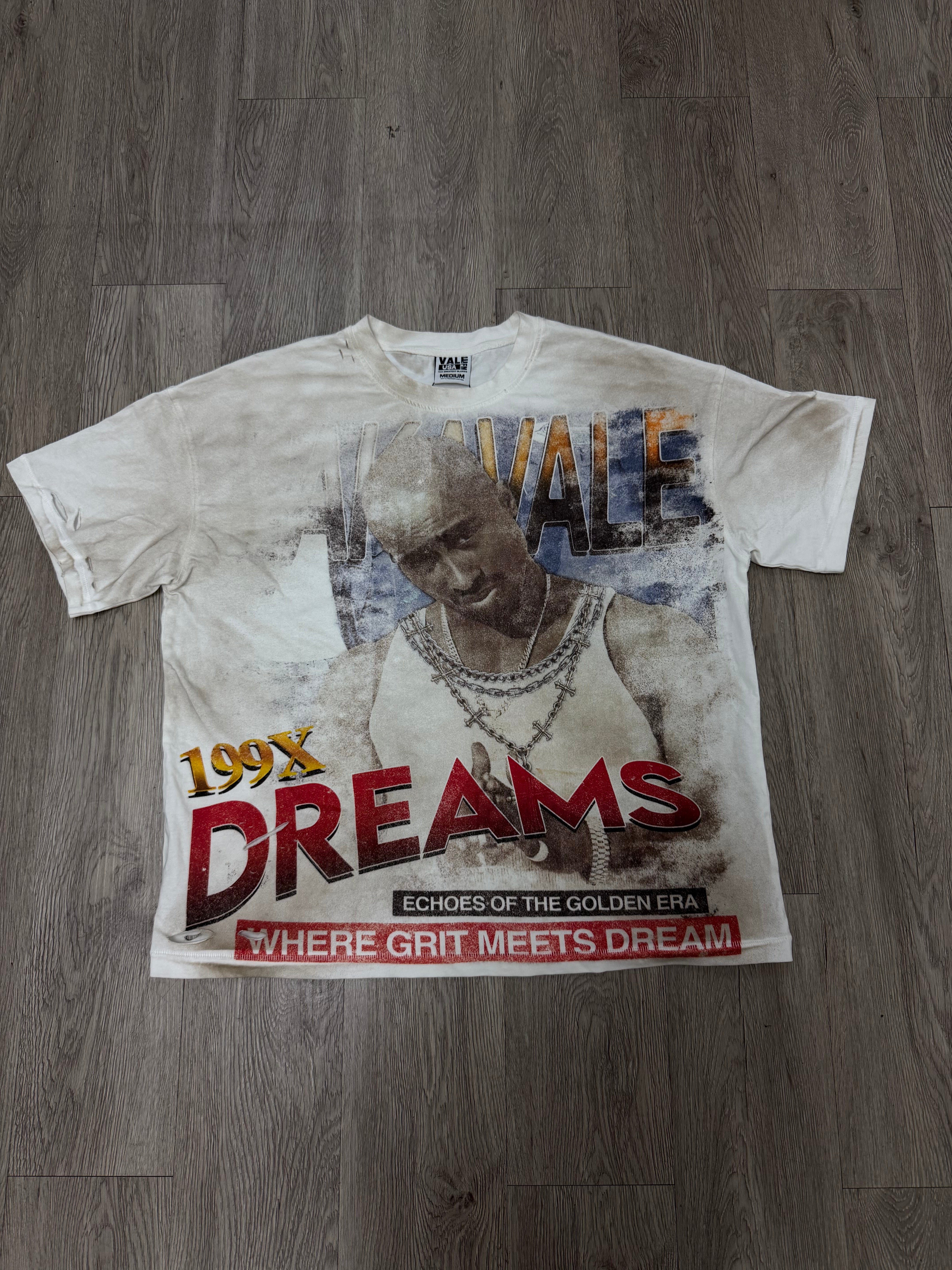 Vale White 2Pac Distressed Tee