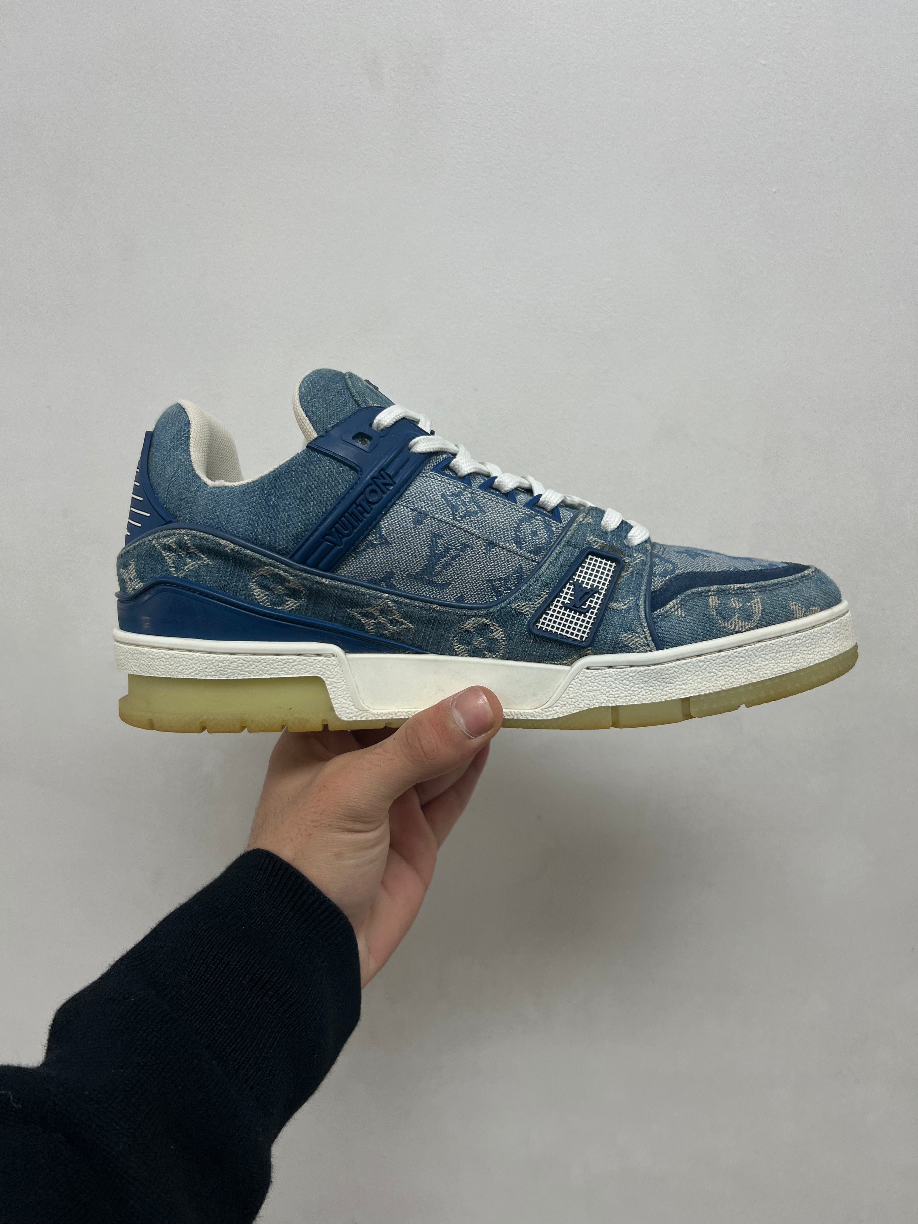 Louis Vuitton Denim Monogram Trainer Sneakers