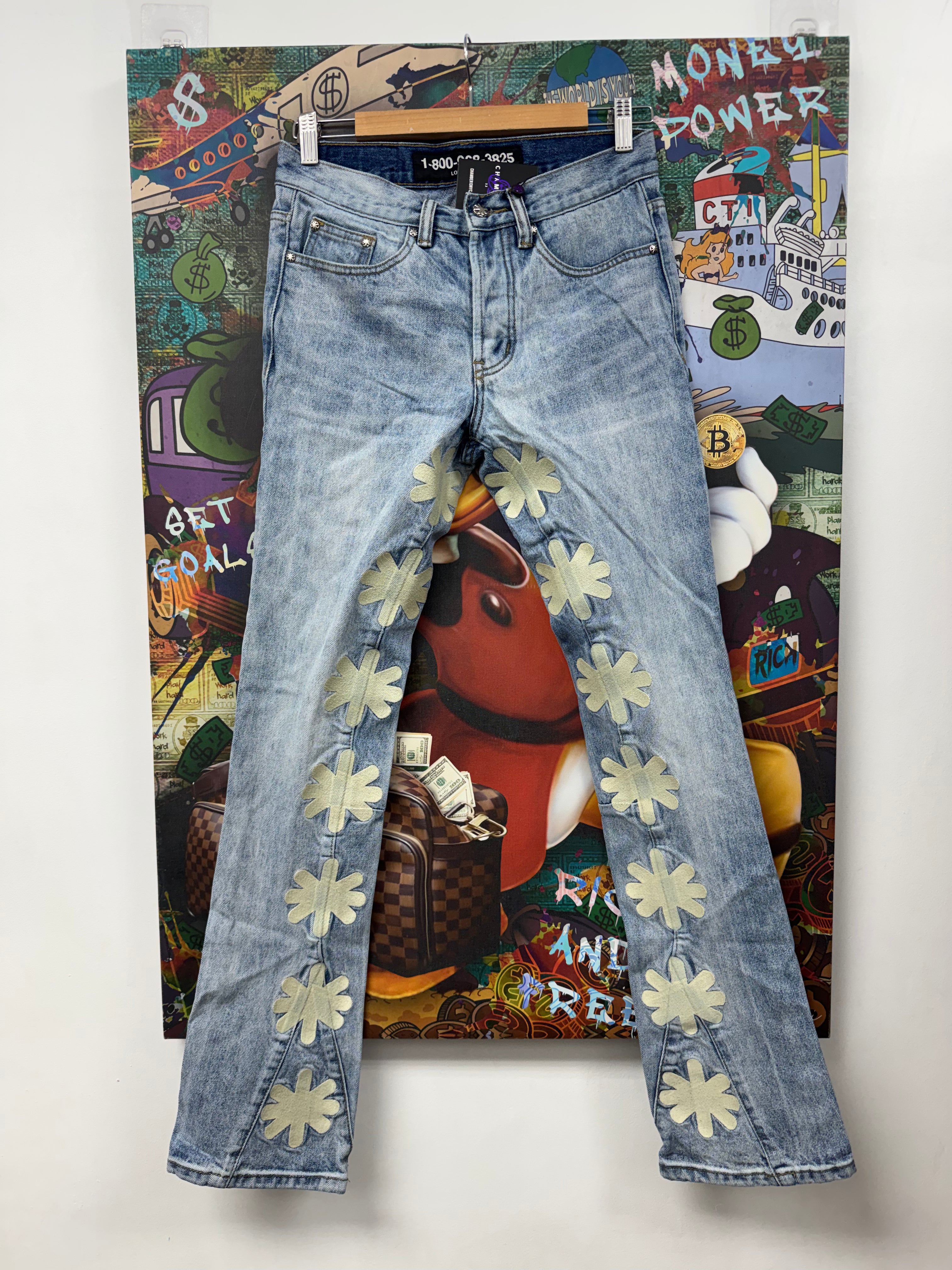 LOST SHDWS Blue Cream Jeans