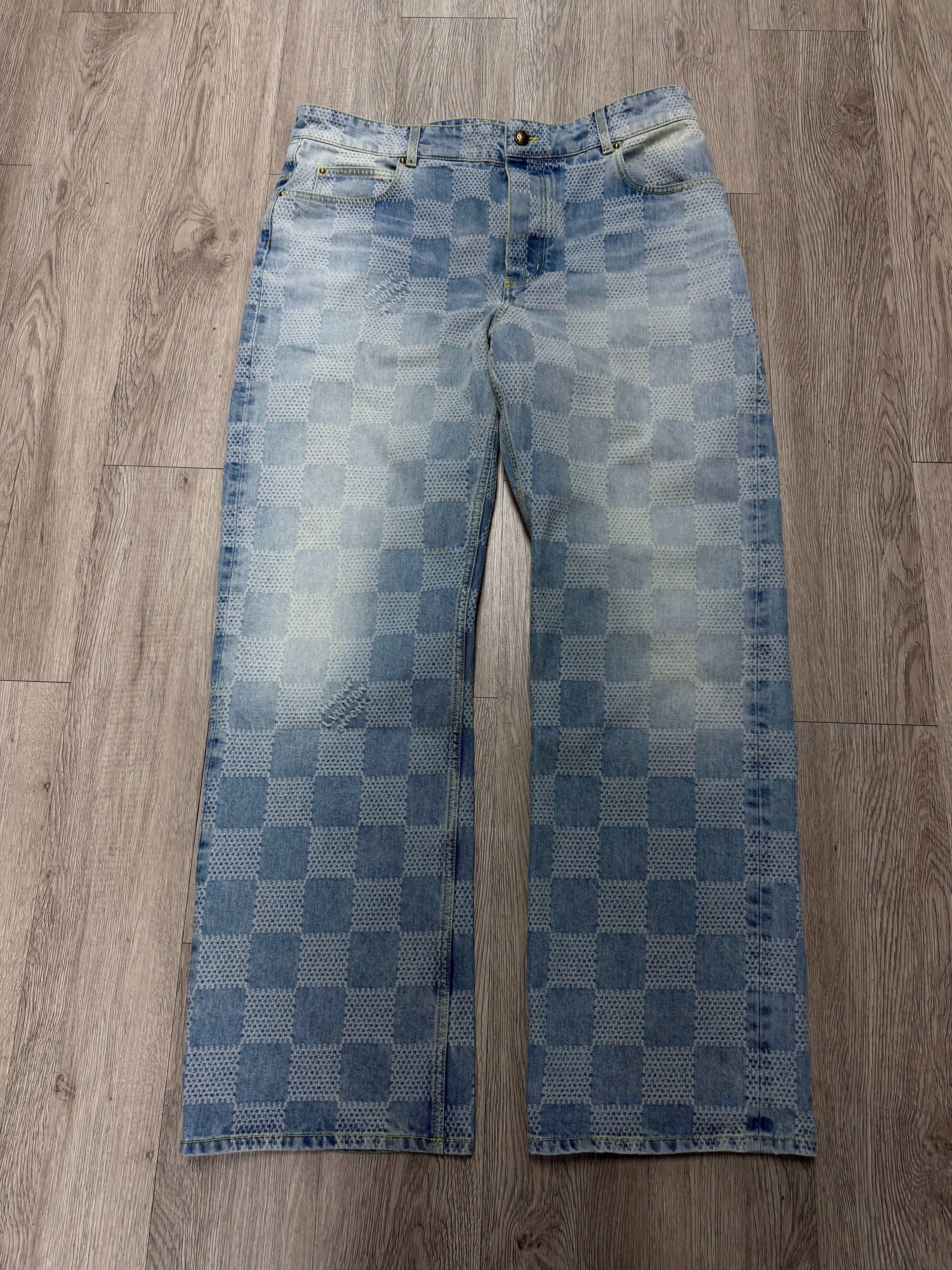 Louis Vuitton Light Wash Damier Jeans