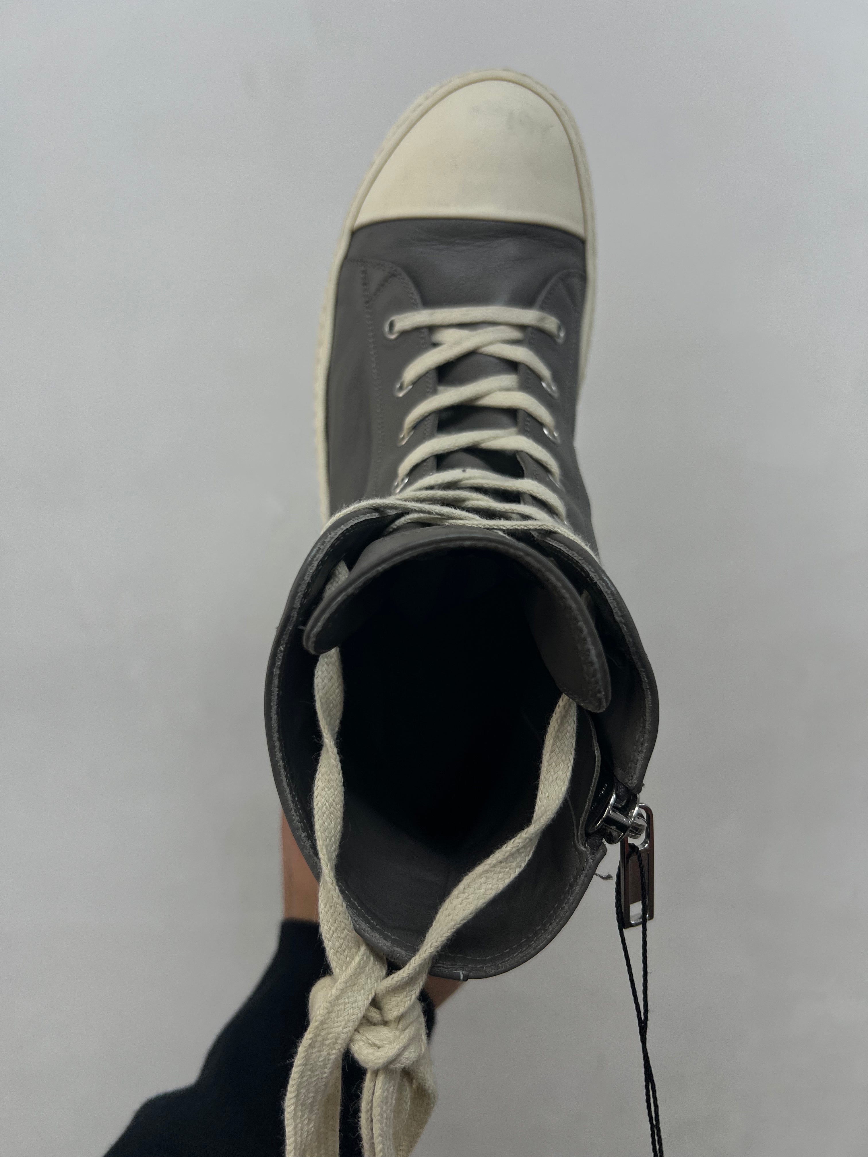 Rick Owens Grey Mainline Ramone High Sneakers