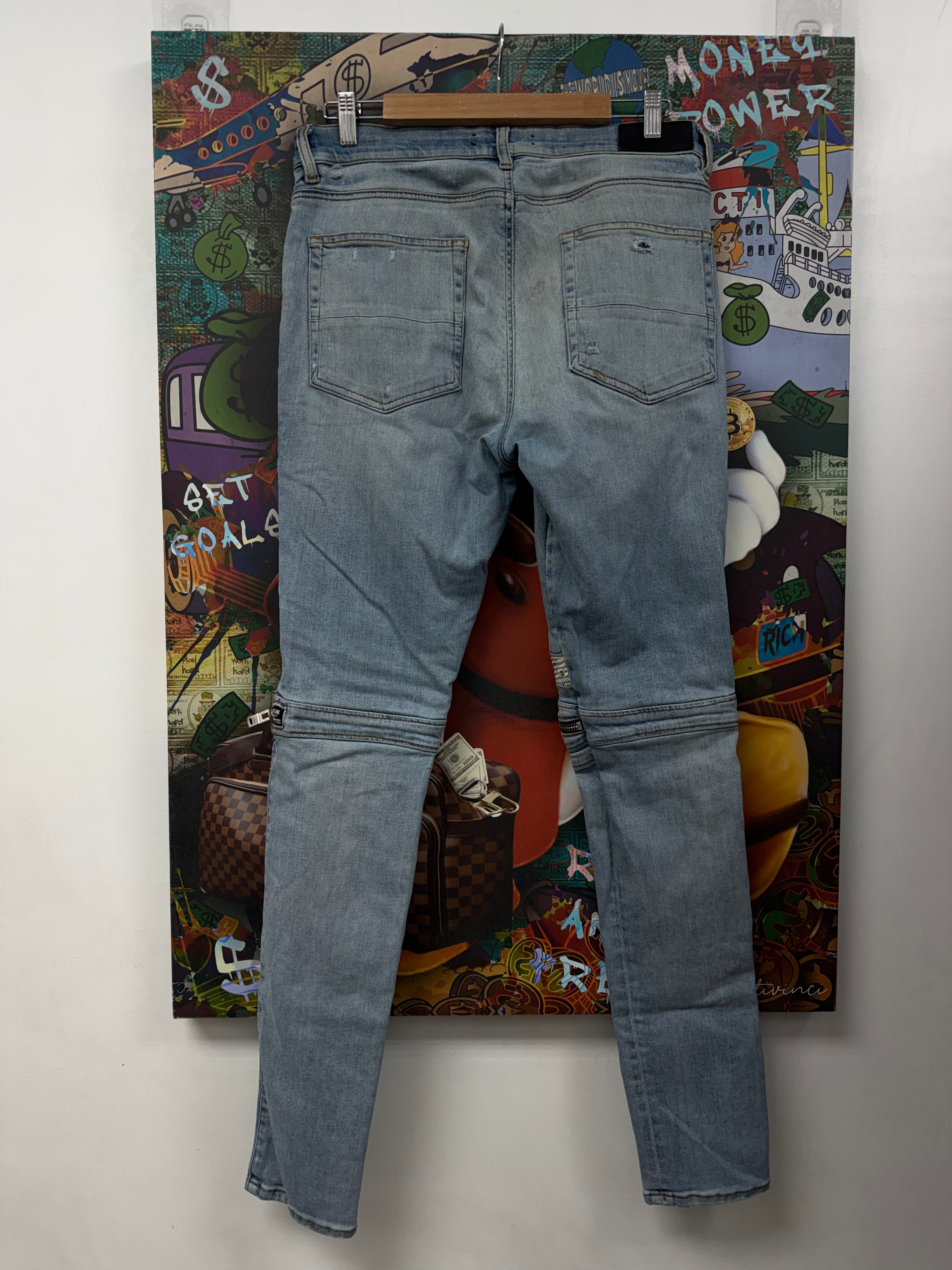 Amiri MX2 Light Wash White Bandana Jeans