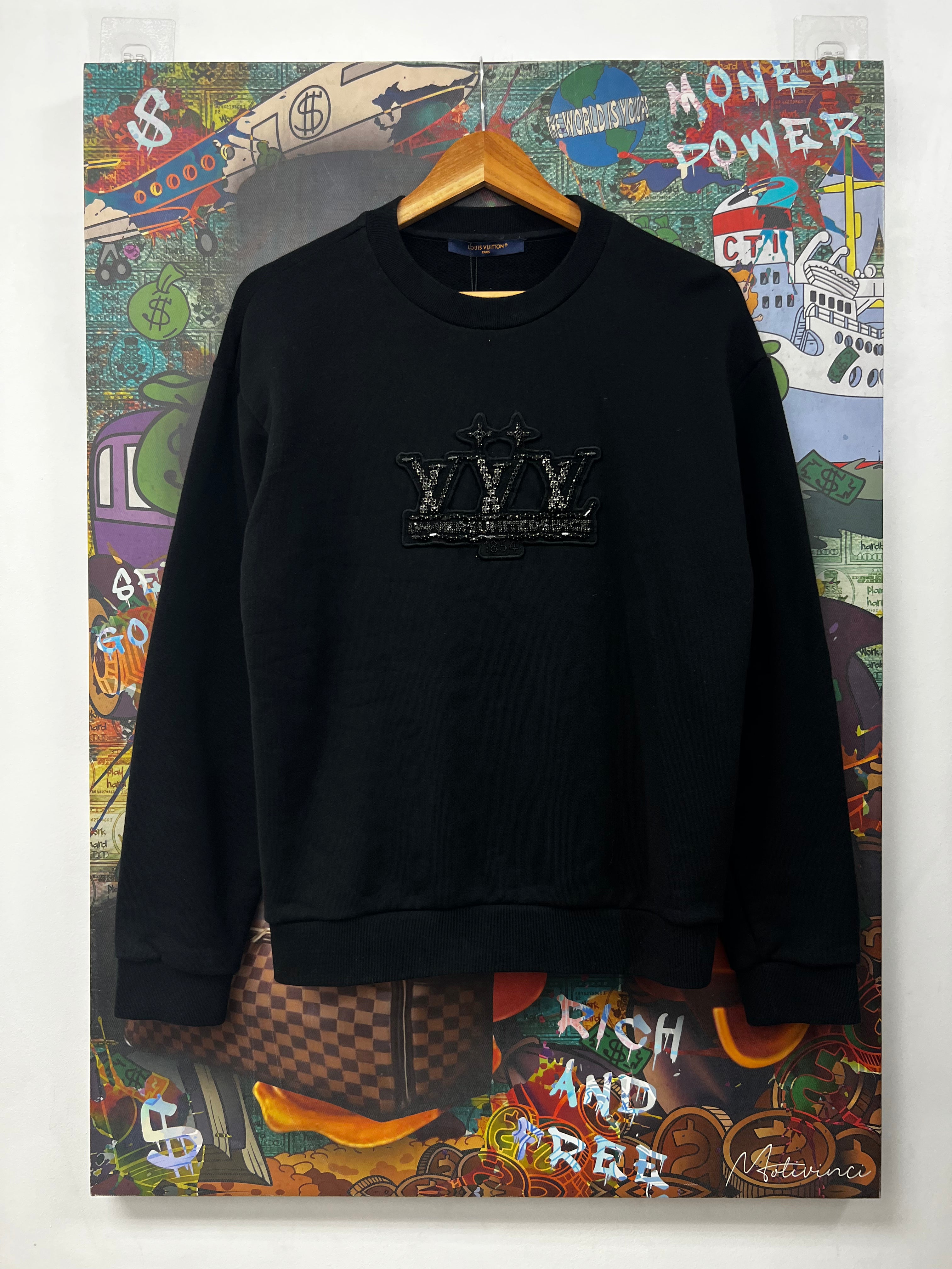 Louis Vuitton Black Rhinestone 1854 Crewneck