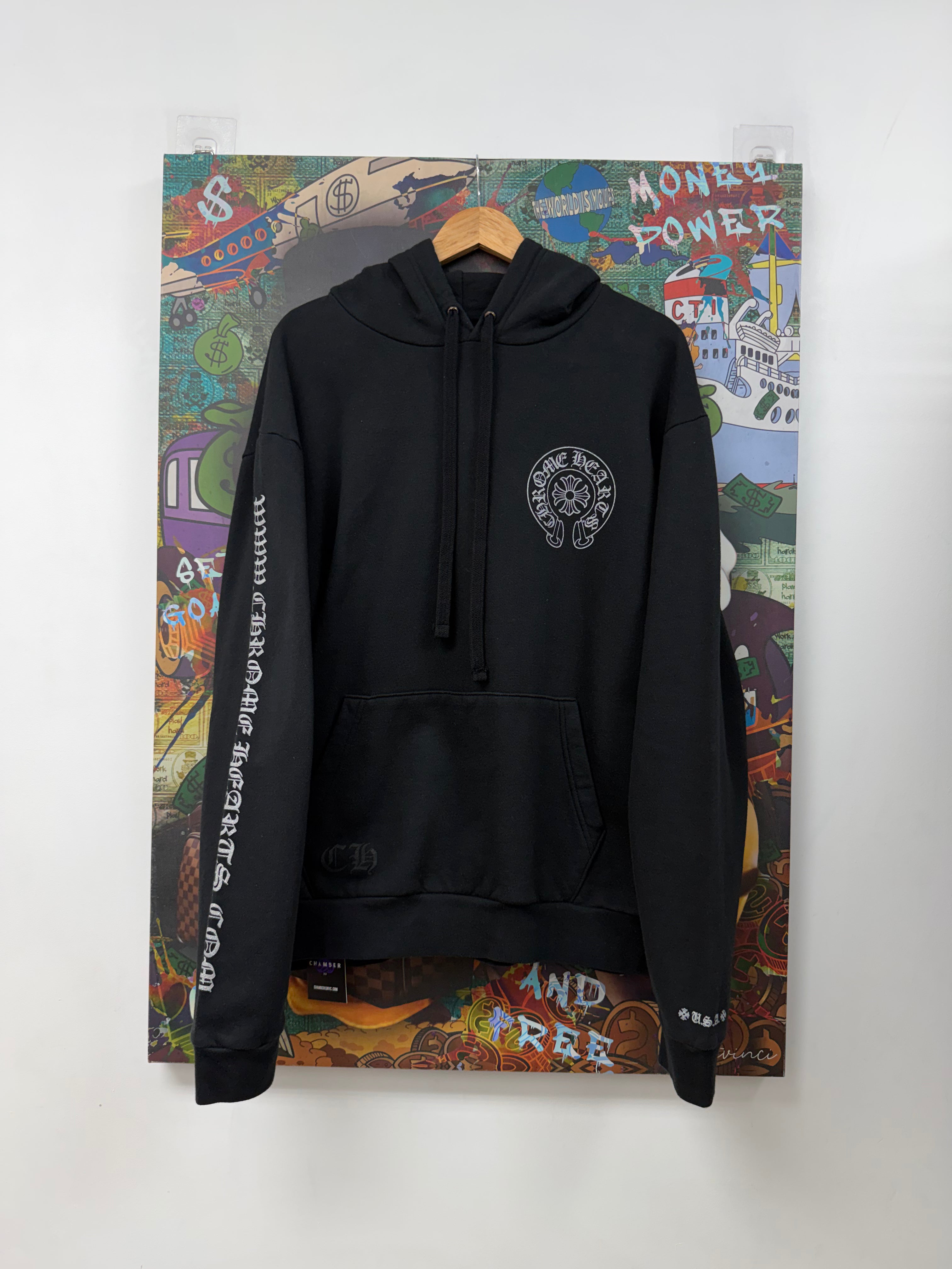Chrome Hearts Black Glitter Horseshoe Online Hoodie