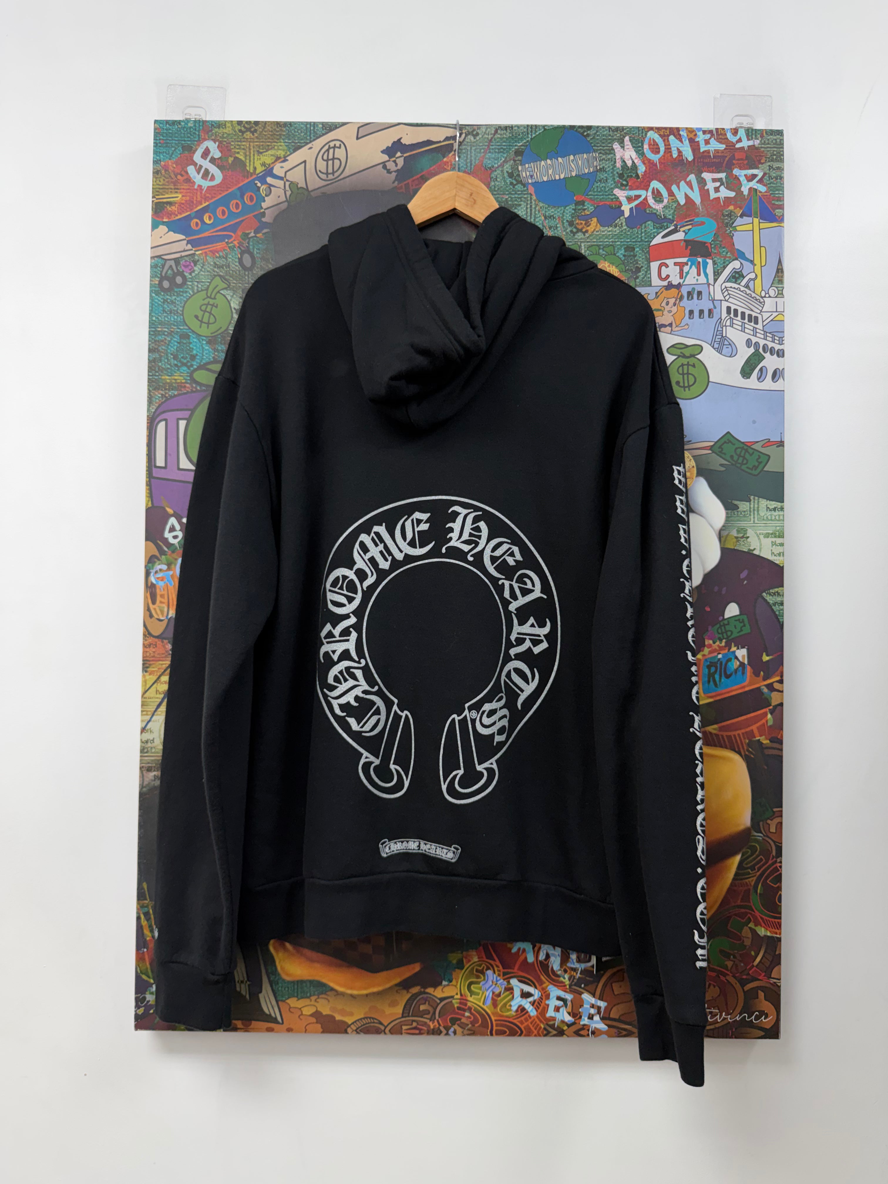 Chrome Hearts Black Glitter Horseshoe Online Hoodie
