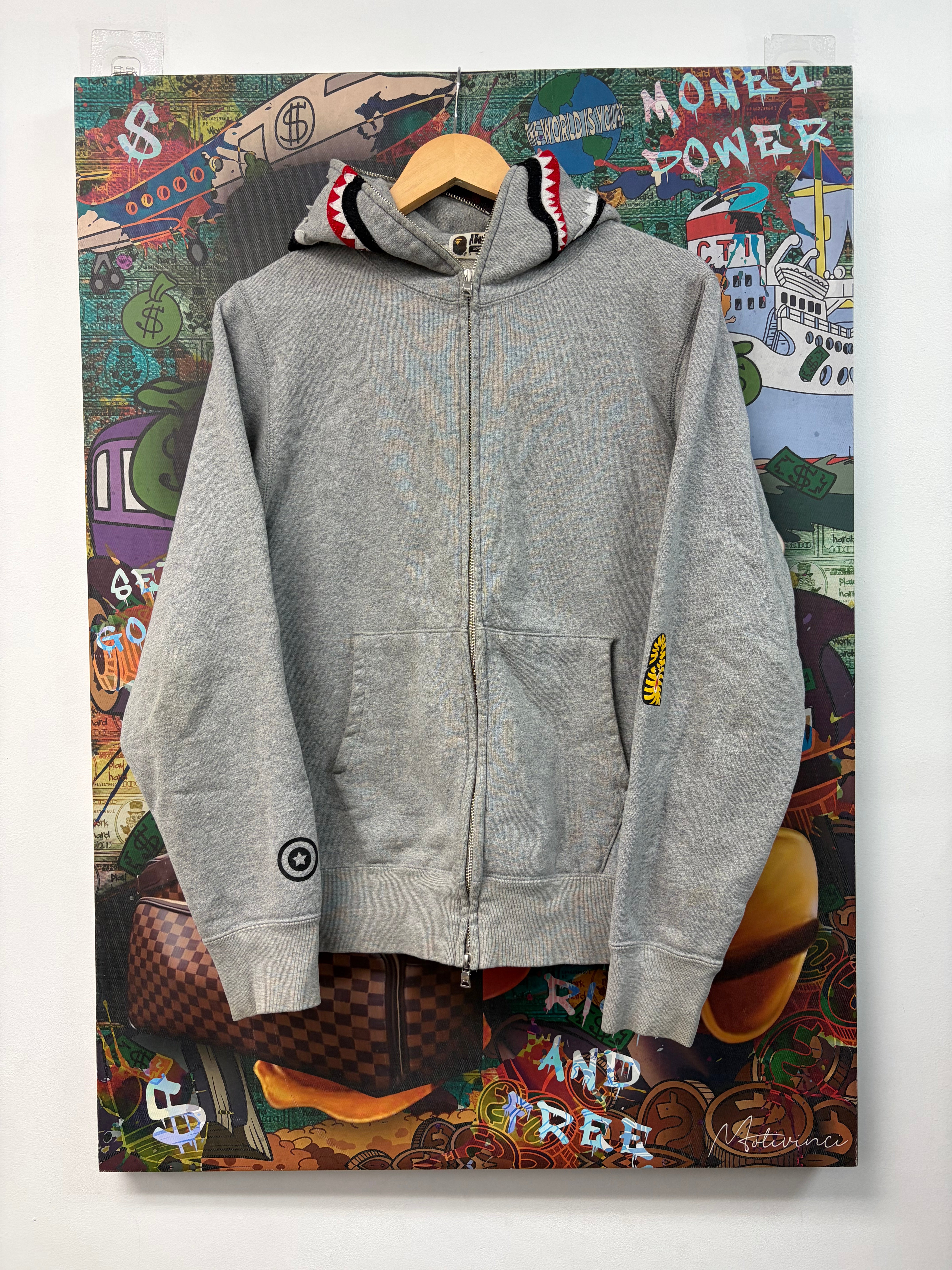 BAPE Grey Shark Zip Up