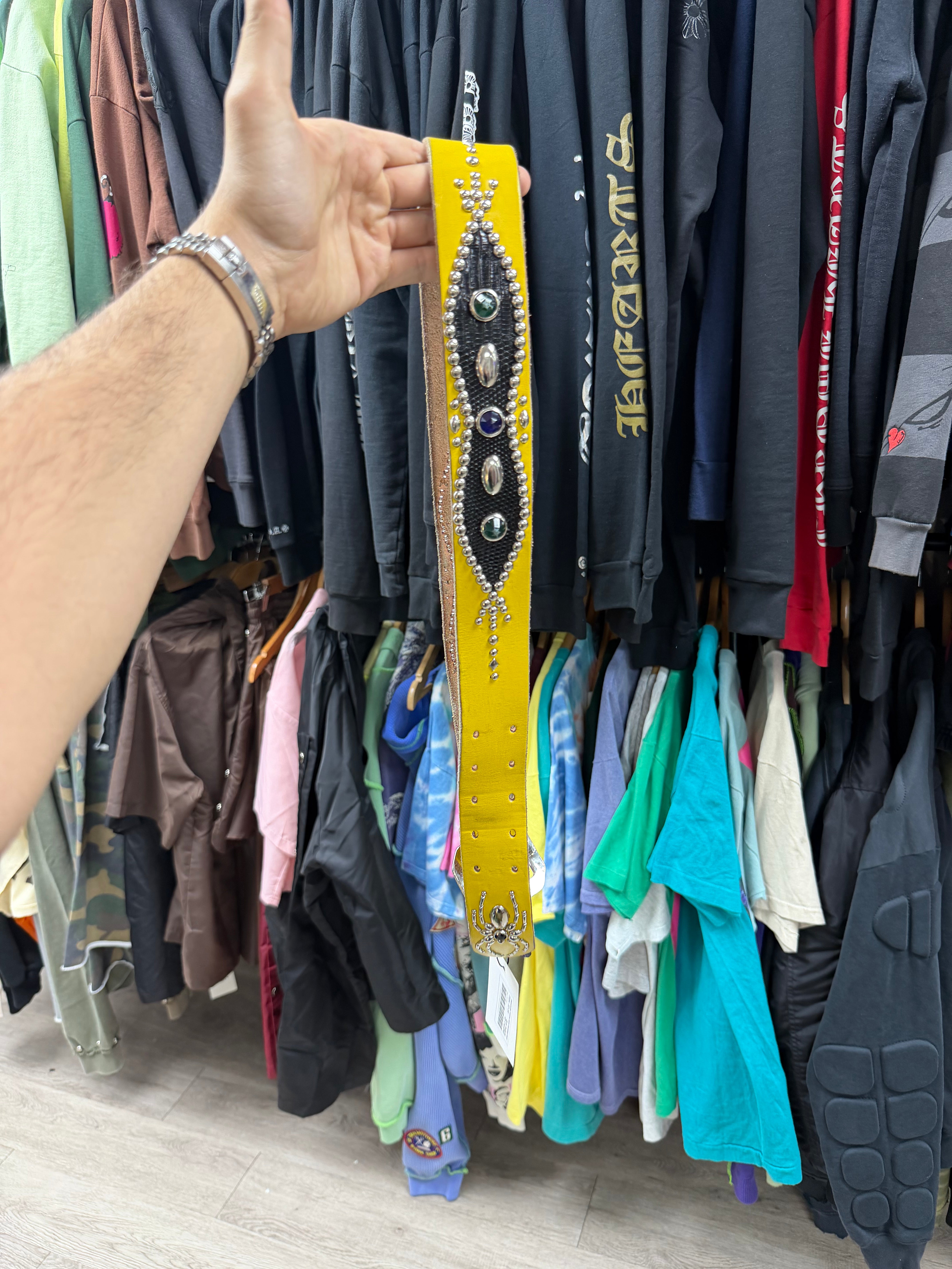 Manahatta Yellow Gem Studded Belt