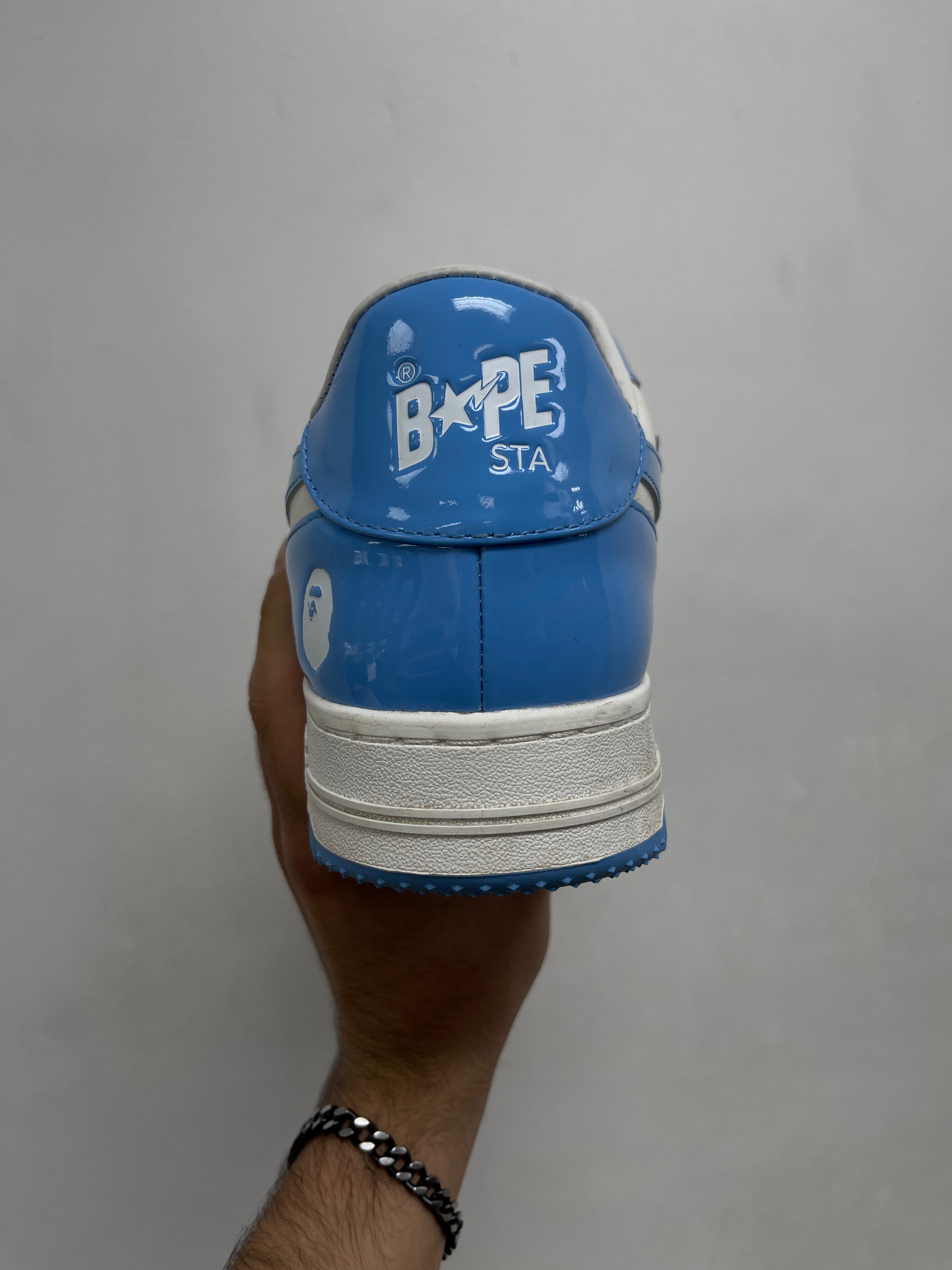 Bape Baby Blue Patent Bapesta Sneakers