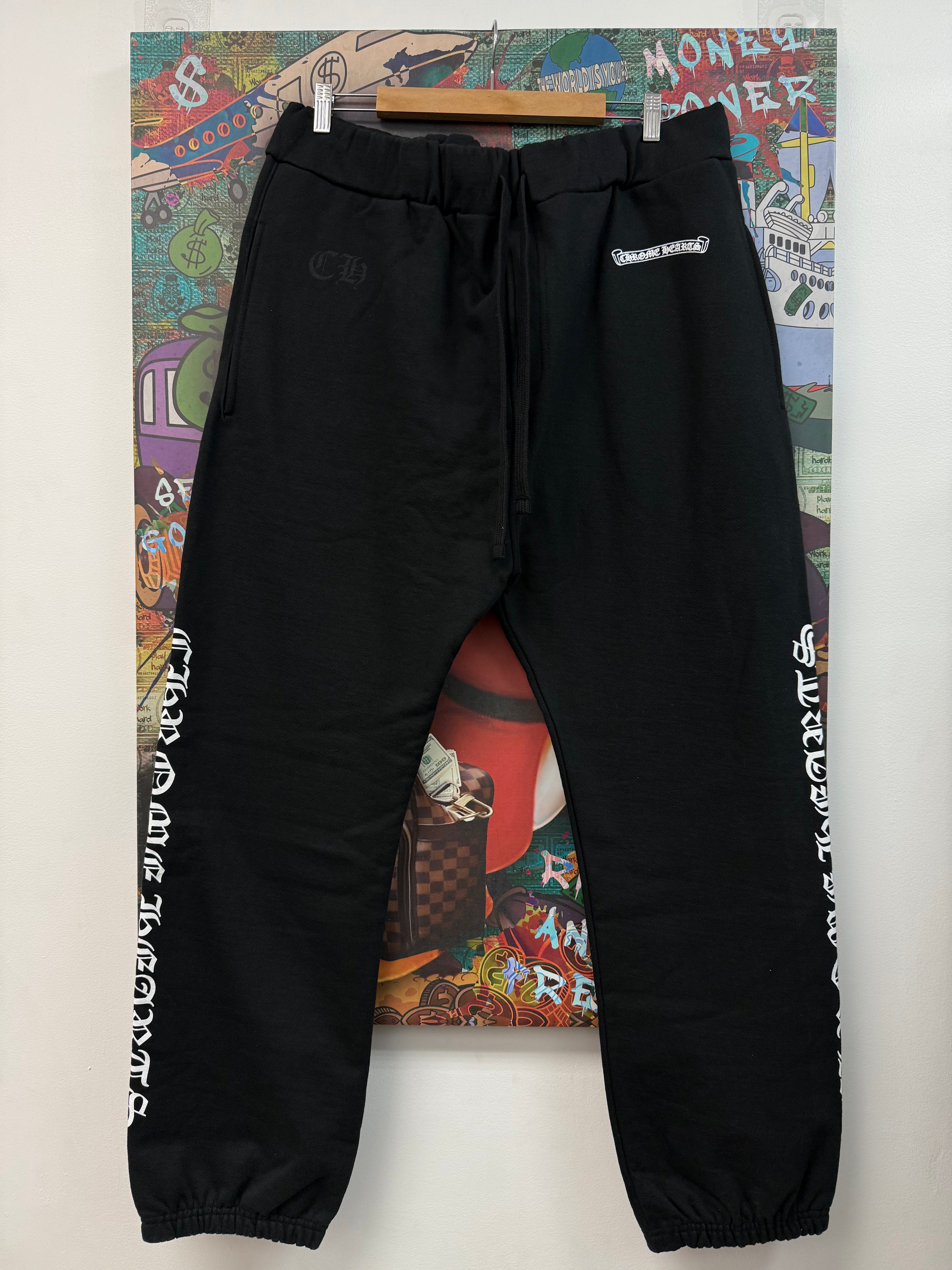 Chrome Hearts Black Scroll Logo Sweats