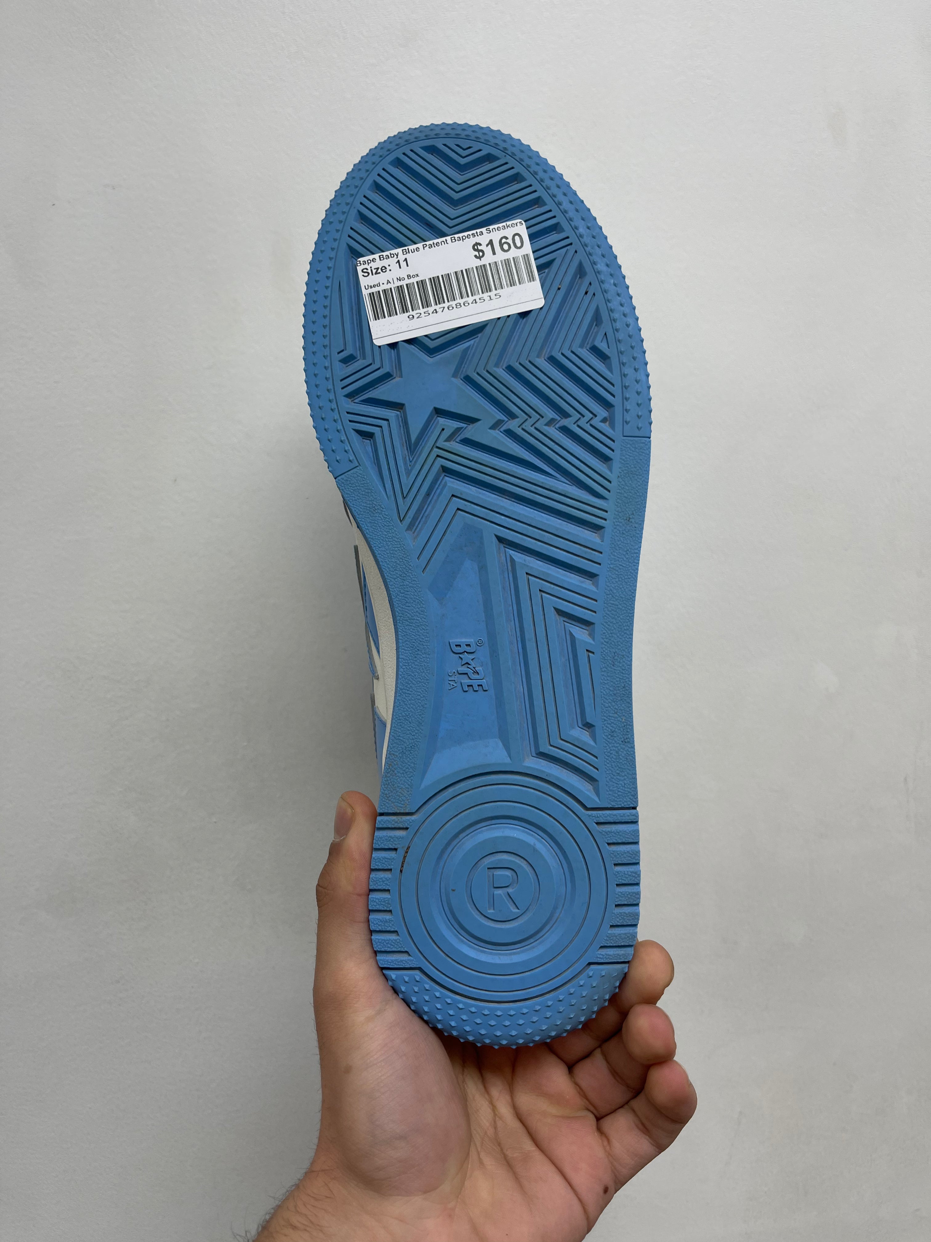Bape Baby Blue Patent Bapesta Sneakers
