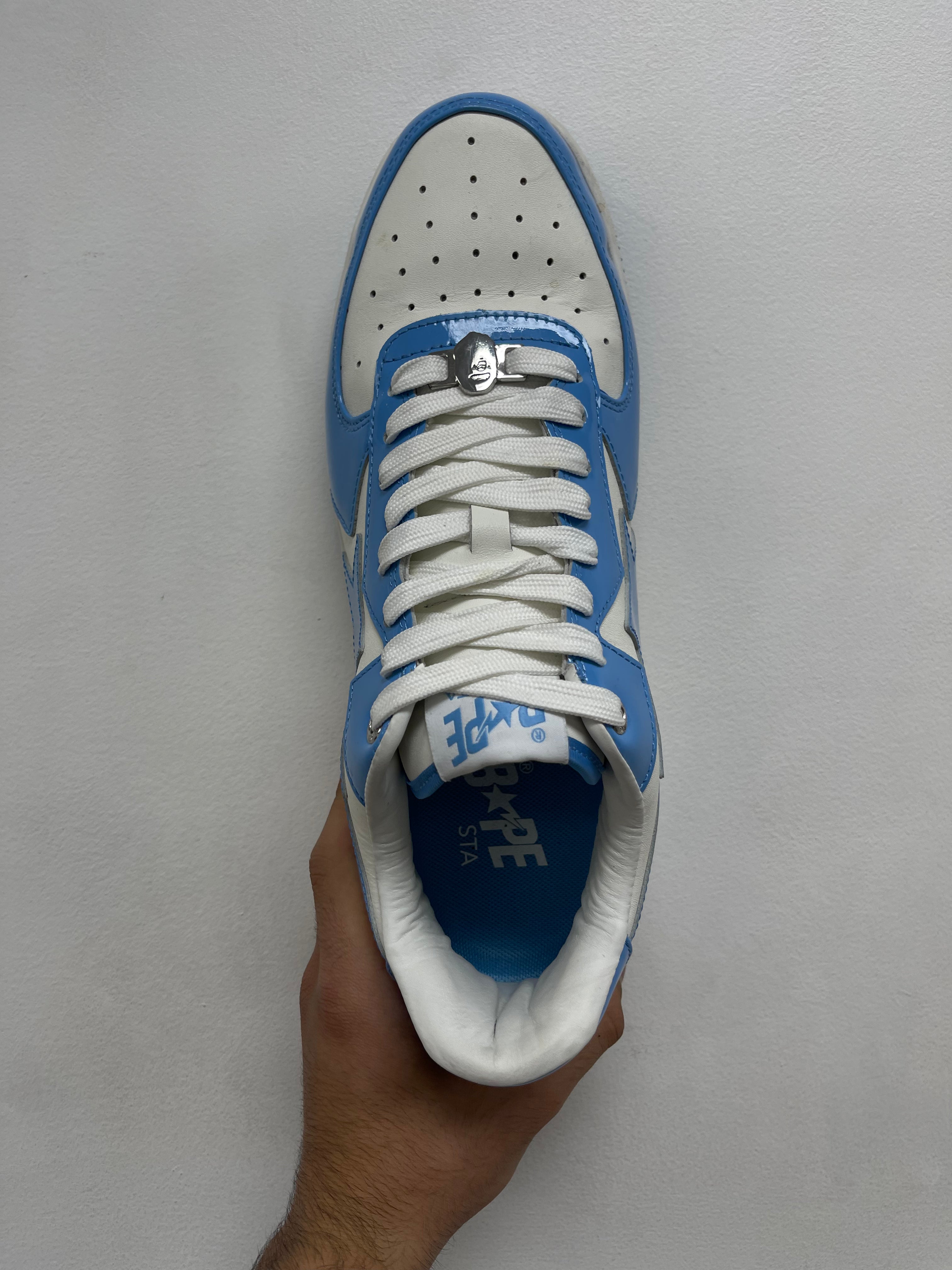Bape Baby Blue Patent Bapesta Sneakers