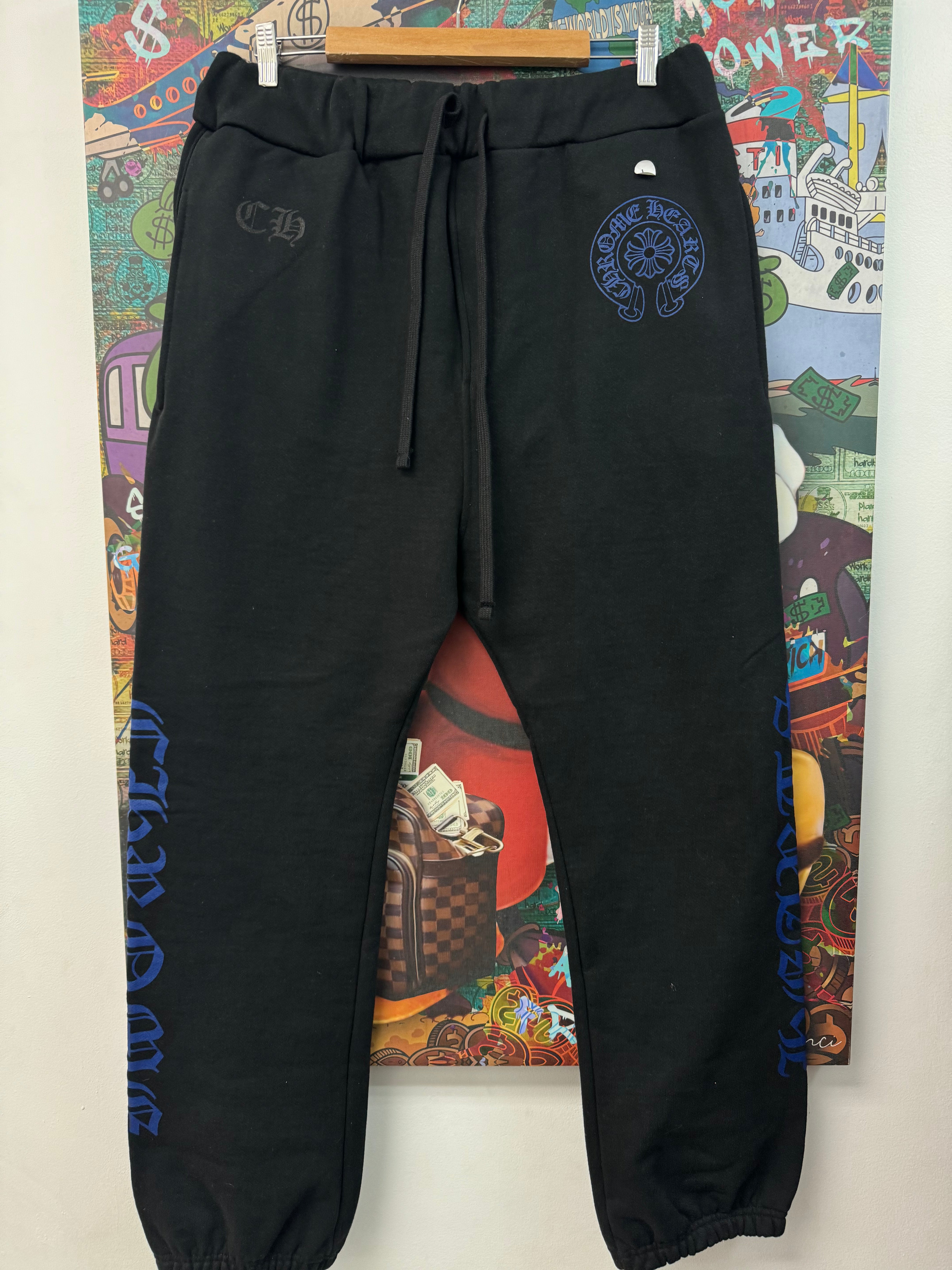Chrome Hearts Black Blue Horseshoe Sweats
