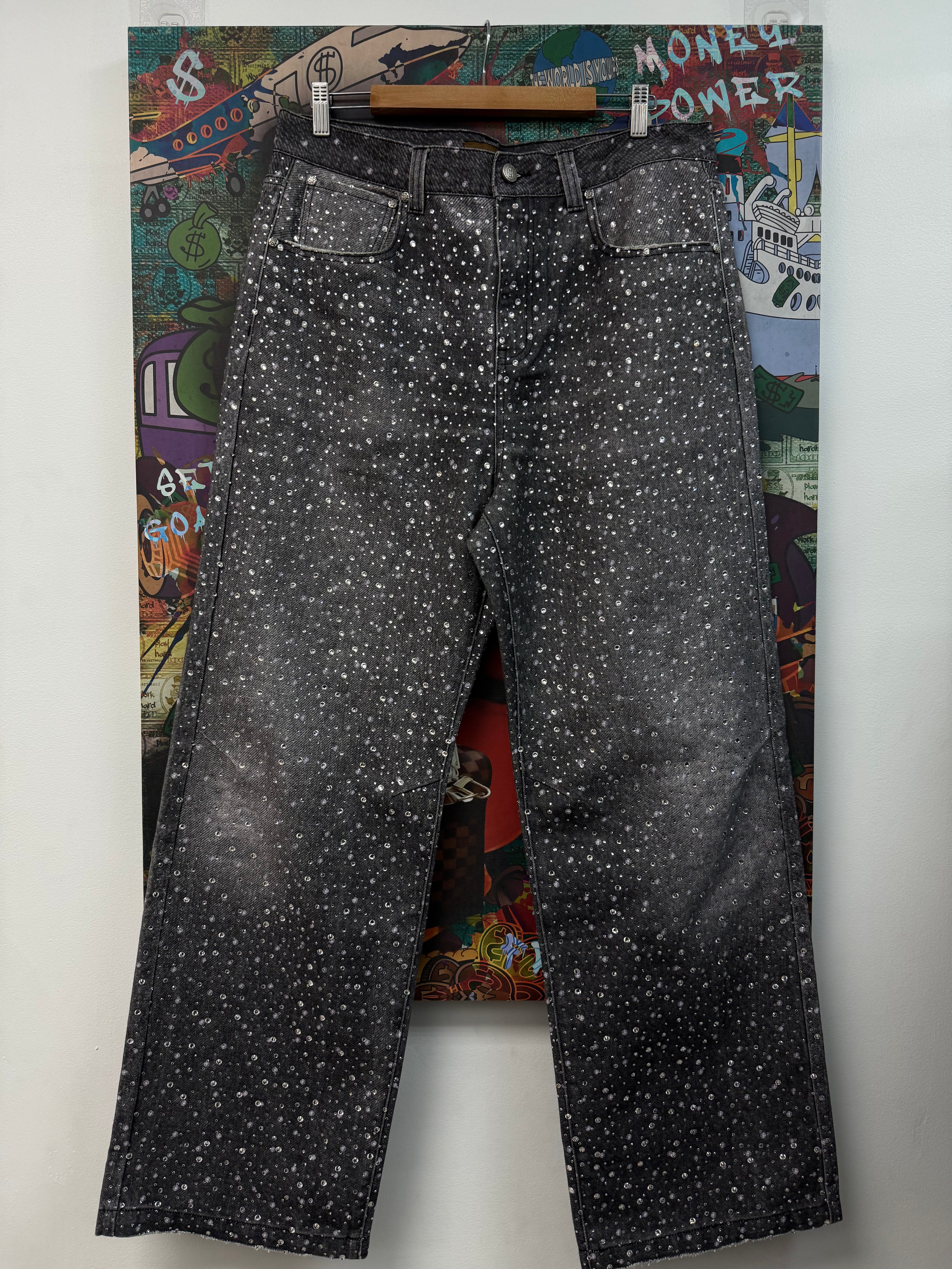 Birth Of A Royal Child Black Wash Diamond Boro Jeans