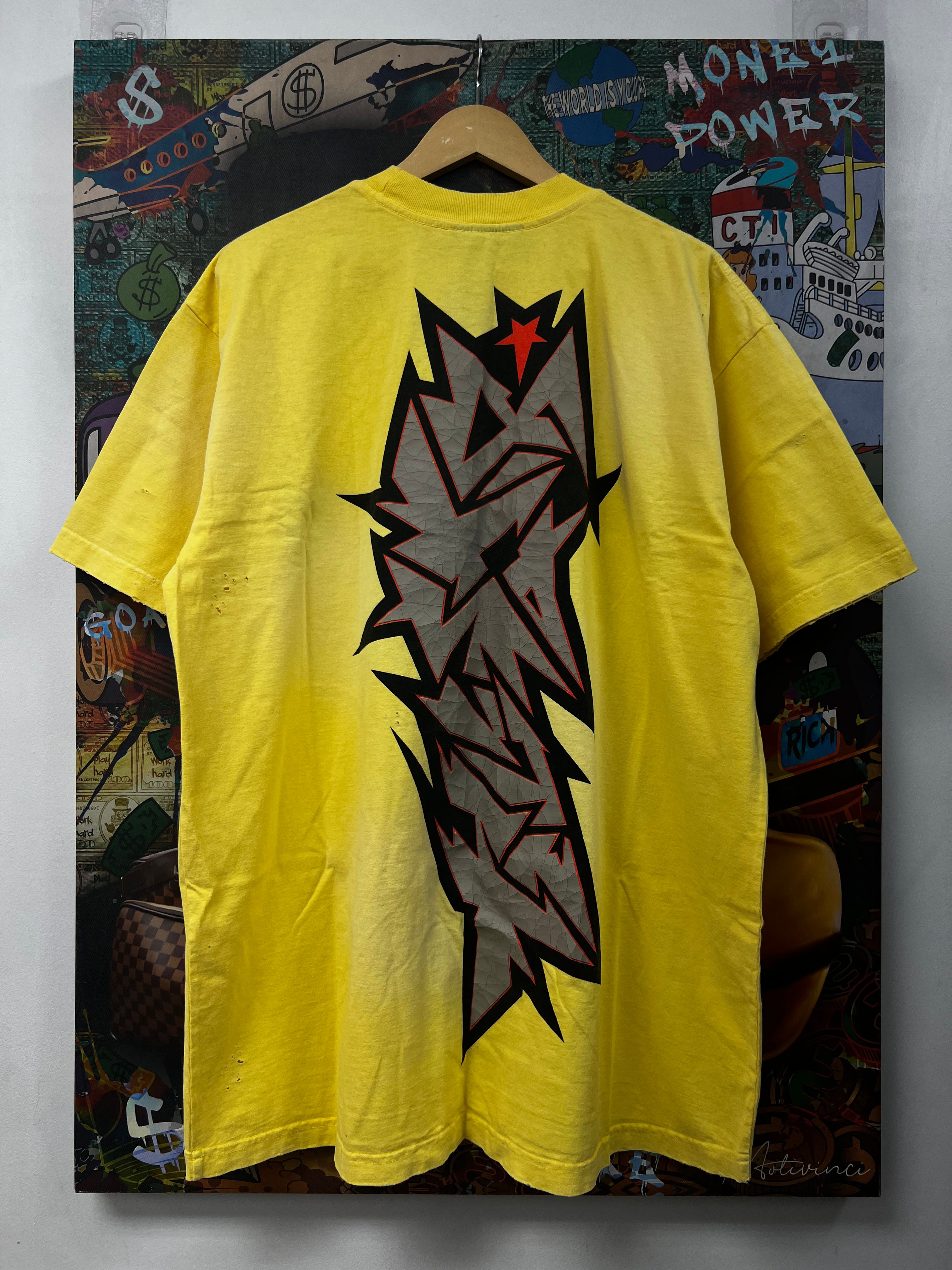 Hellstar Yellow Cracked Logo Tee