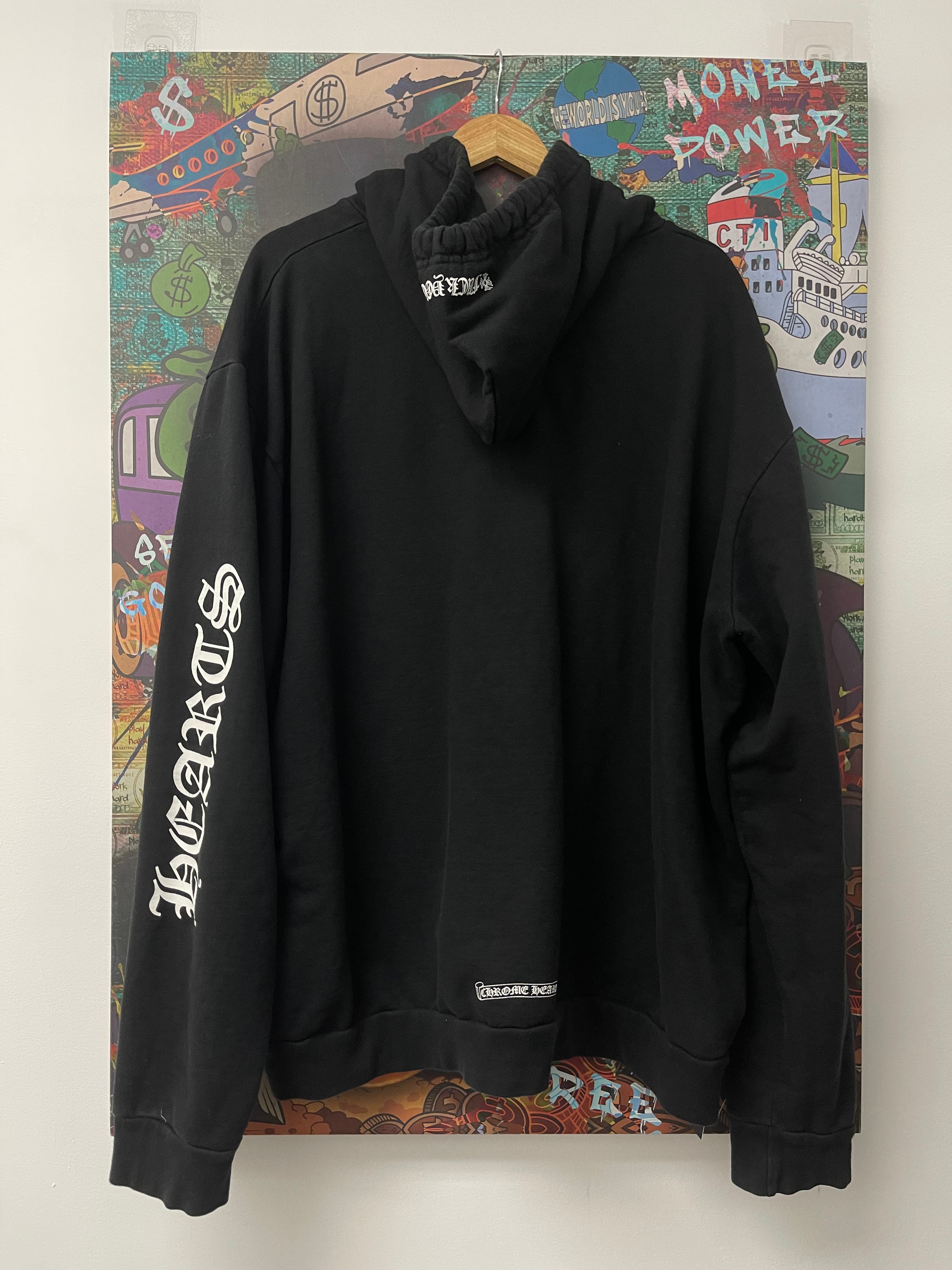 Chrome Hearts Vertical Hoodie Black  Used