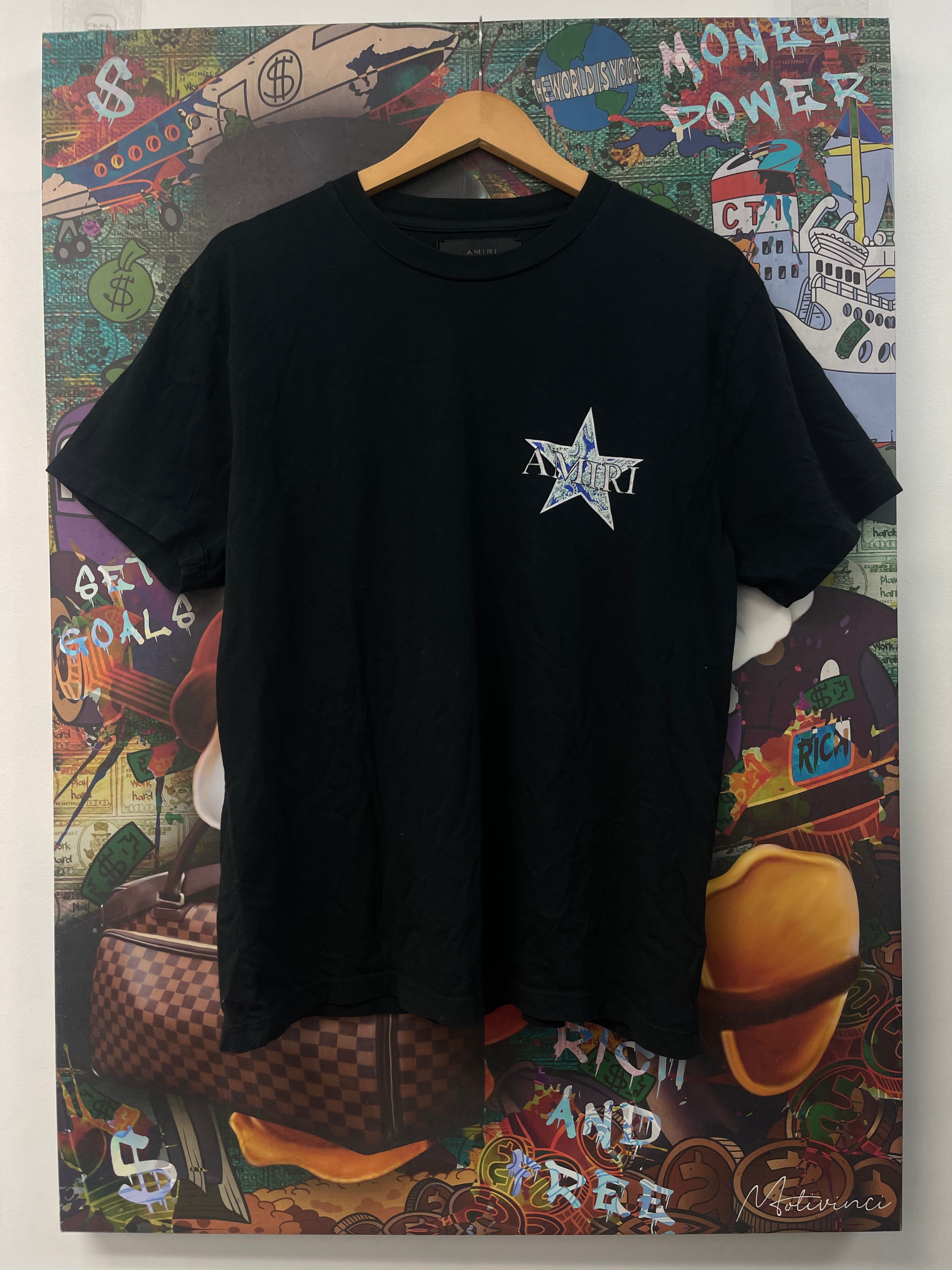 Amiri Black Paisley Star Tee