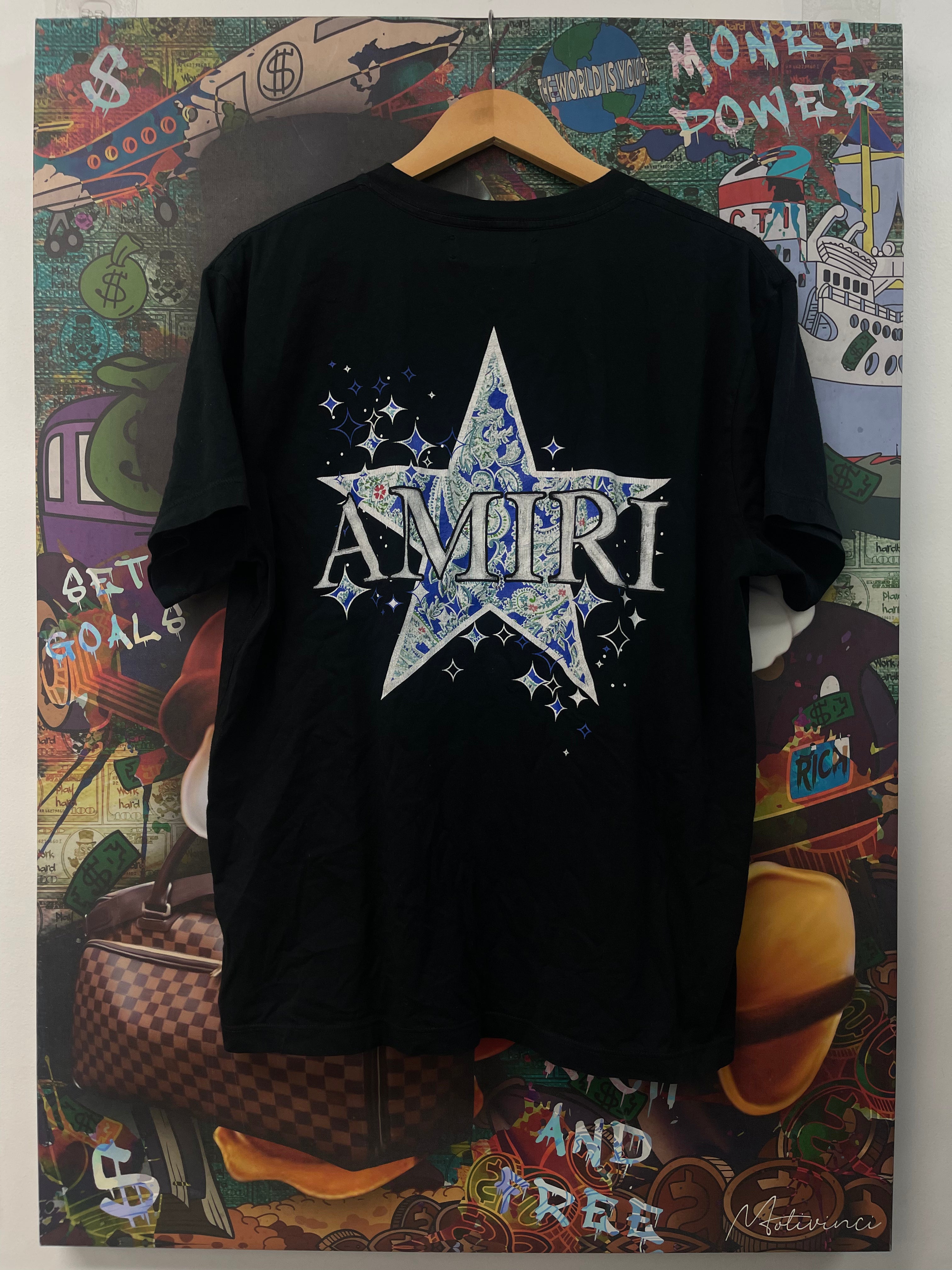 Amiri Black Paisley Star Tee
