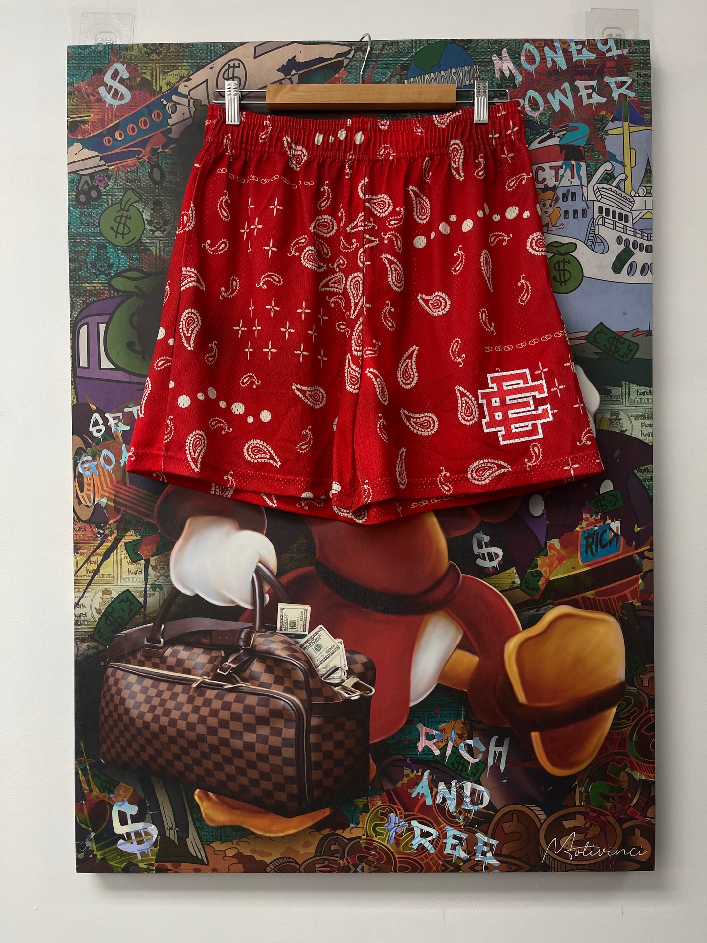 EE Red Paisley Shorts Used