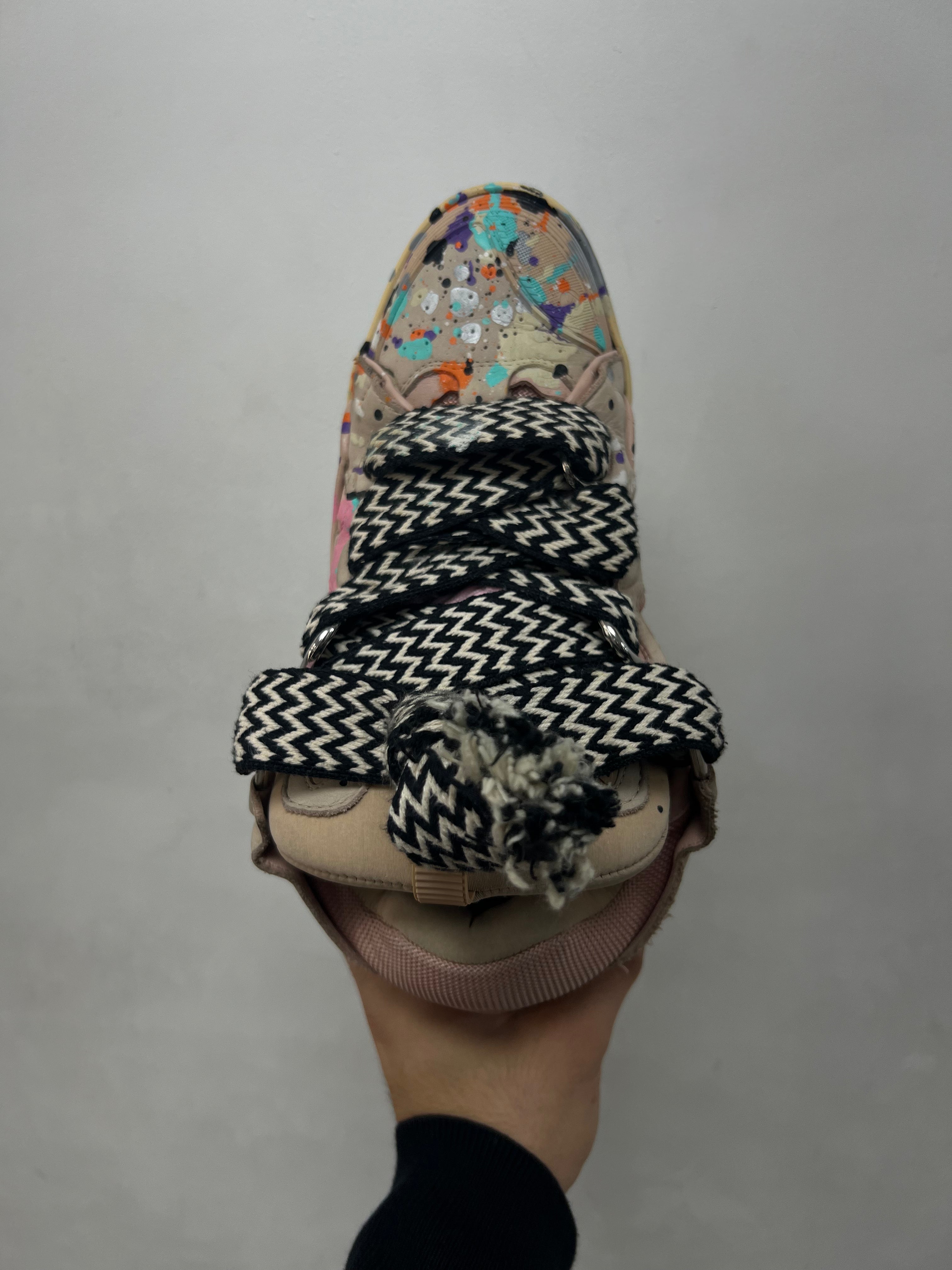Lanvin Gallery Dept Pink Splatter Curb Sneakers