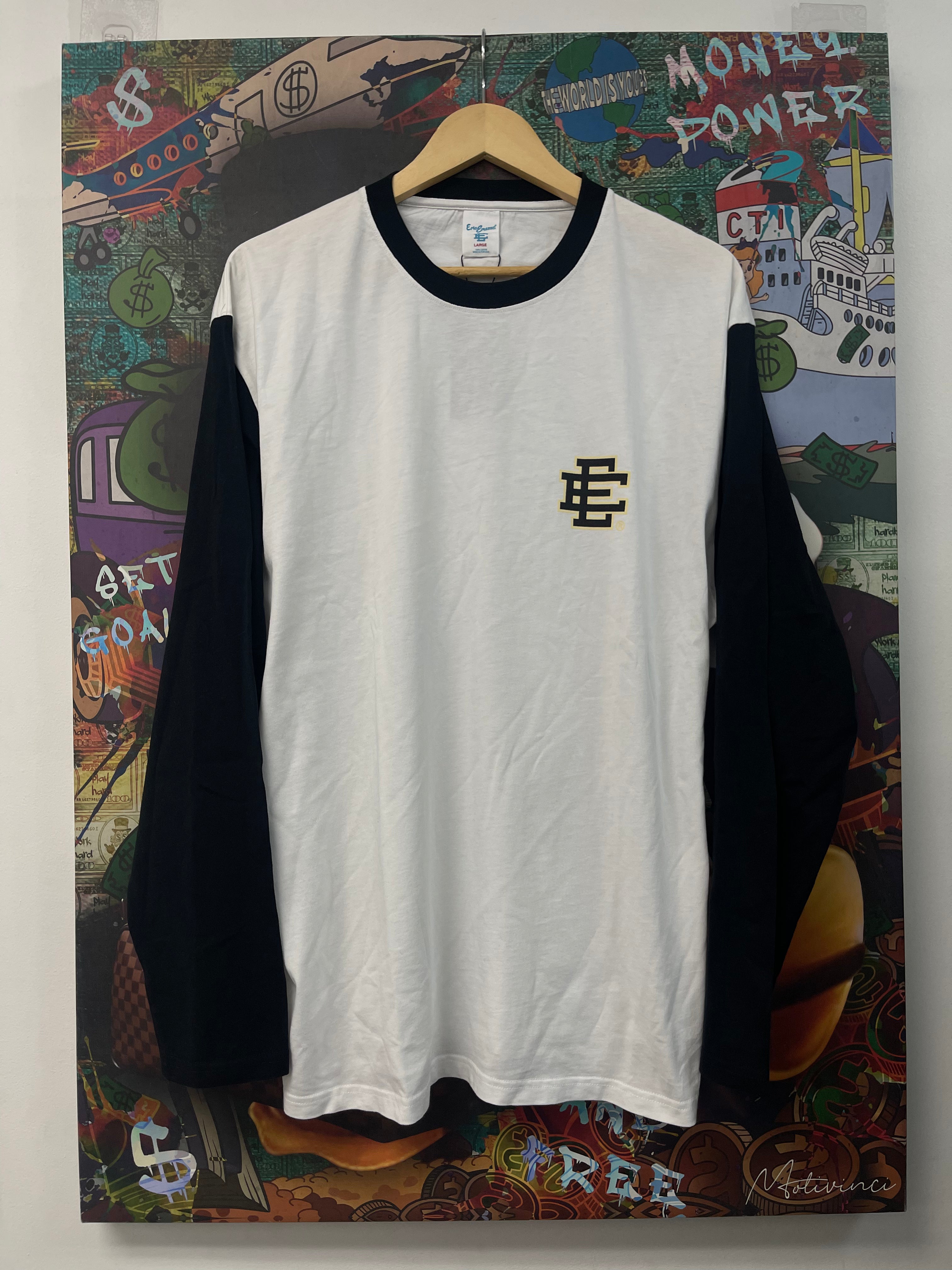 Eric Emanuel White Black Yellow Outline Long Sleeve