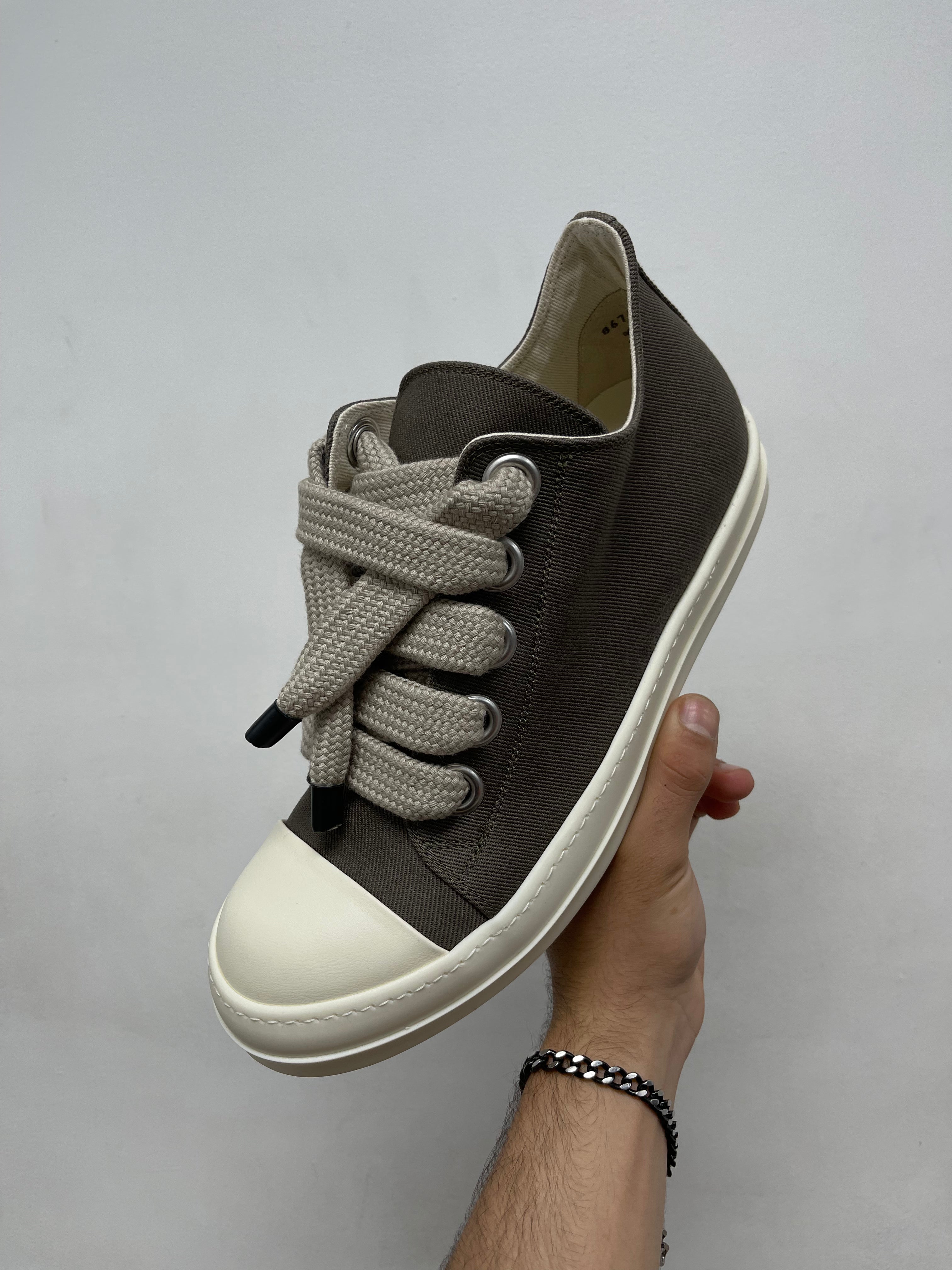 Rick Owens Dust & Milk DRKSHDW Jumbo Lace Ramone Low Sneakers