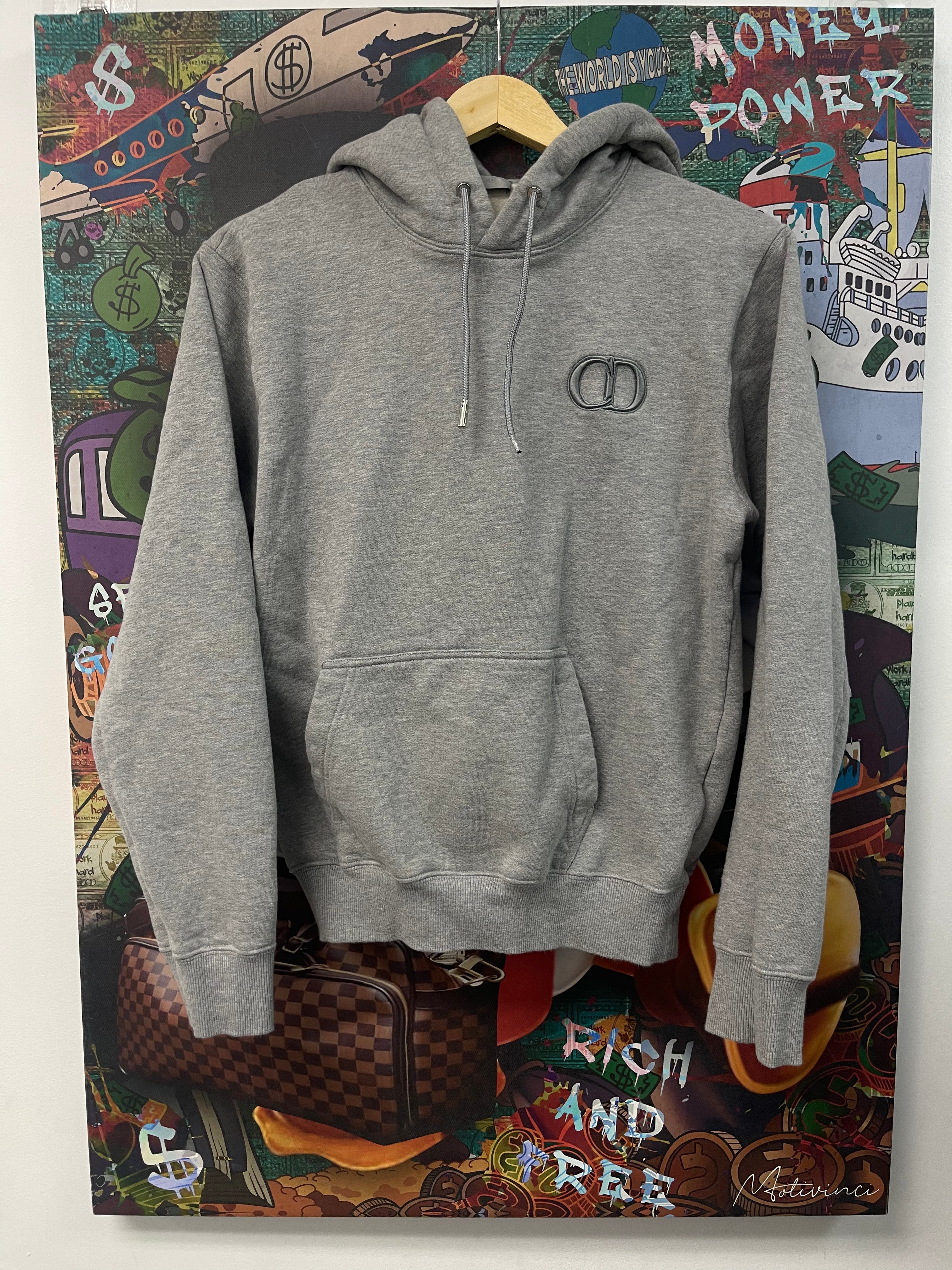 Dior Grey CD Logo Hoodie
