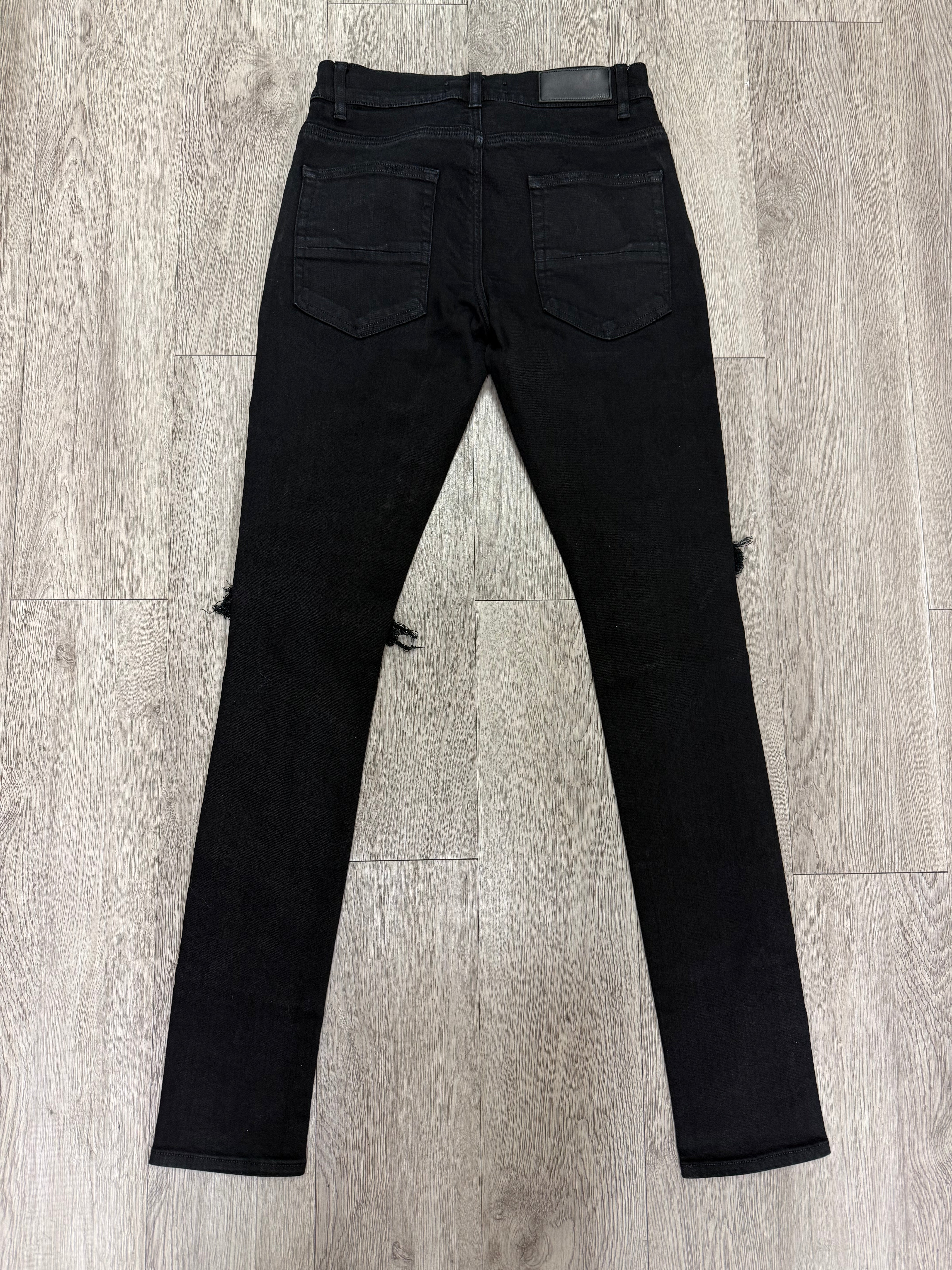 Amiri Black Knee Rip (Zipper) Jeans