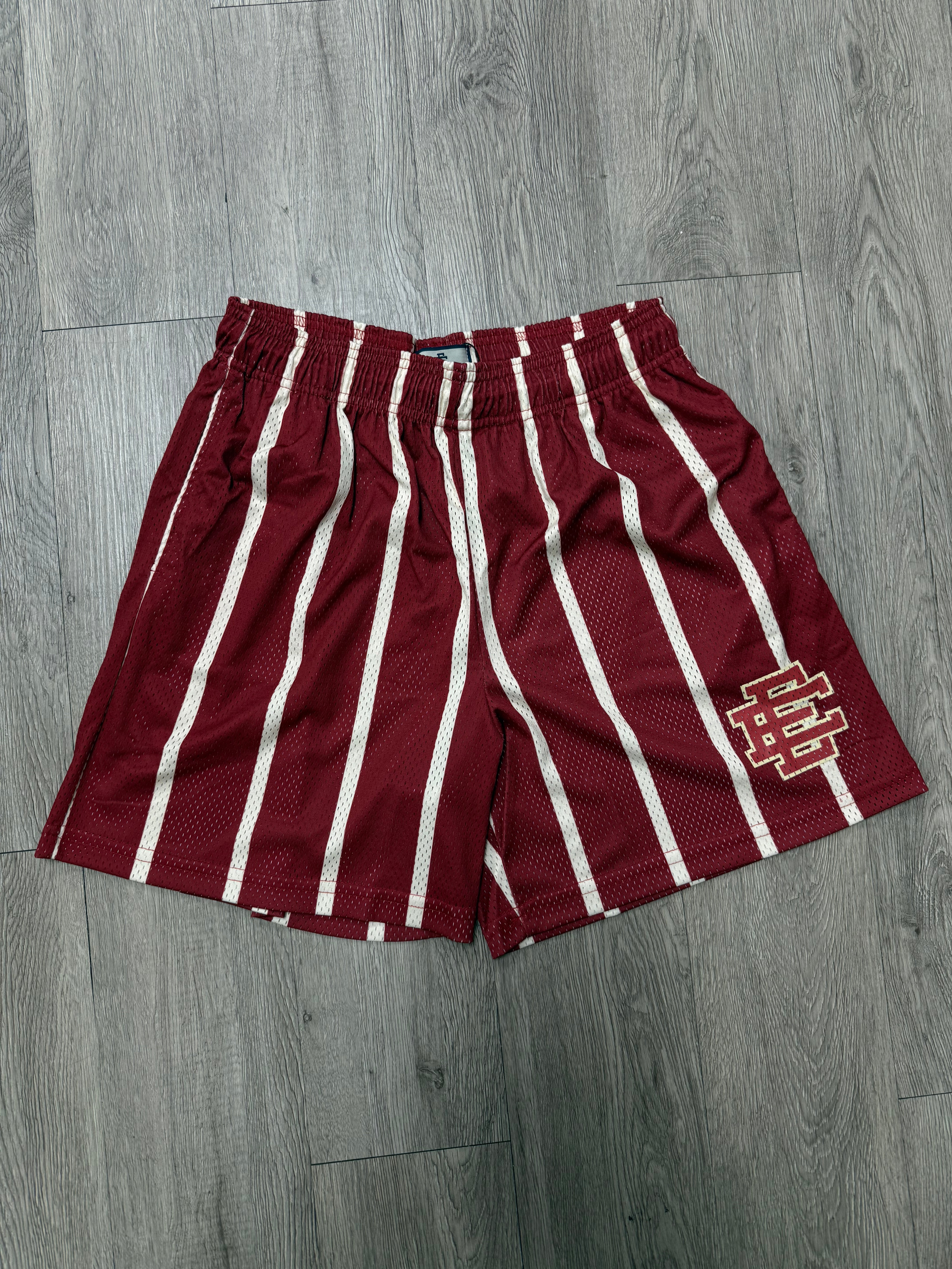 Eric Emanuel Brick Red Striped Shorts