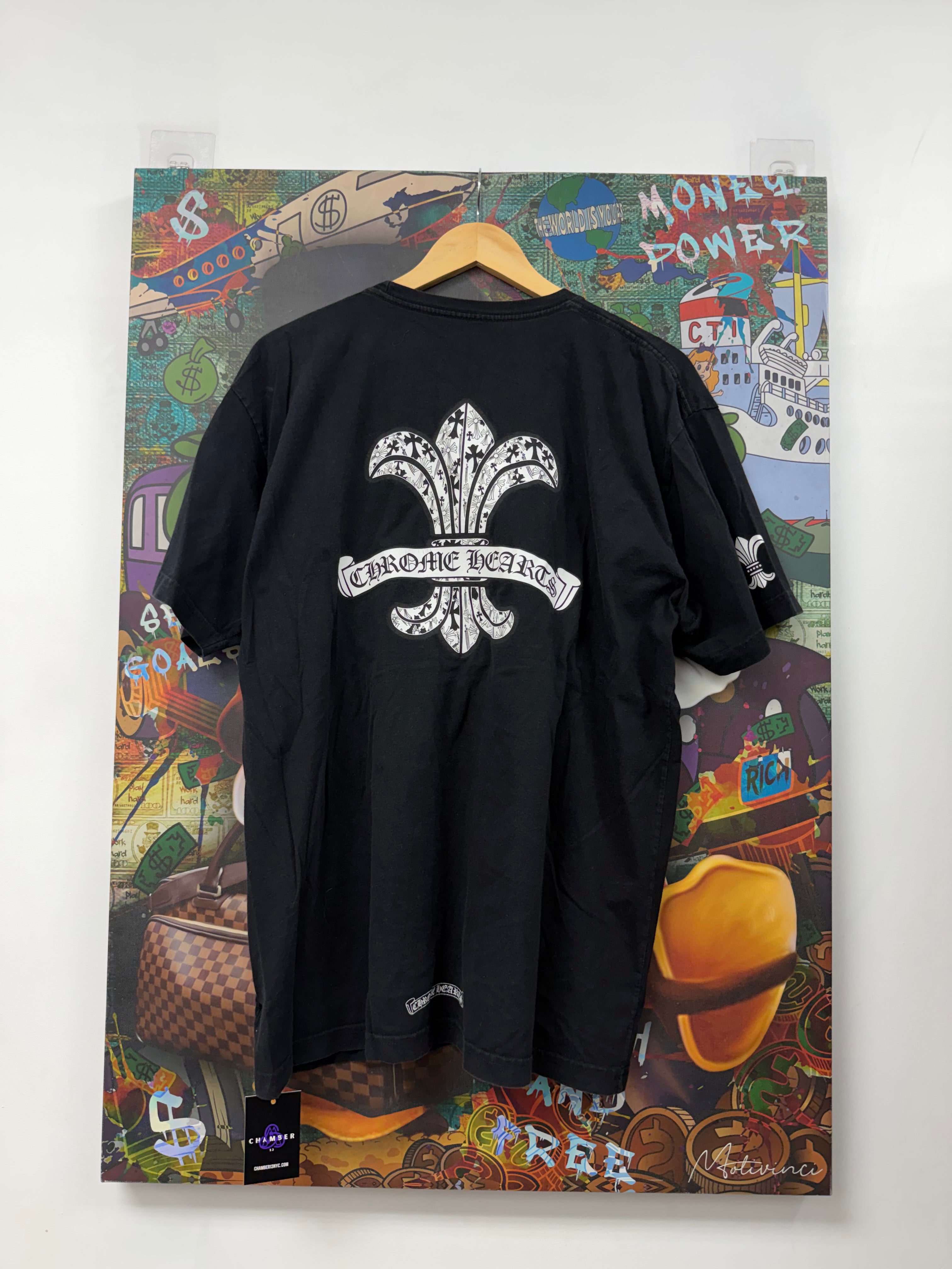 Chrome Hearts Faded Black Fleur Logo Tee