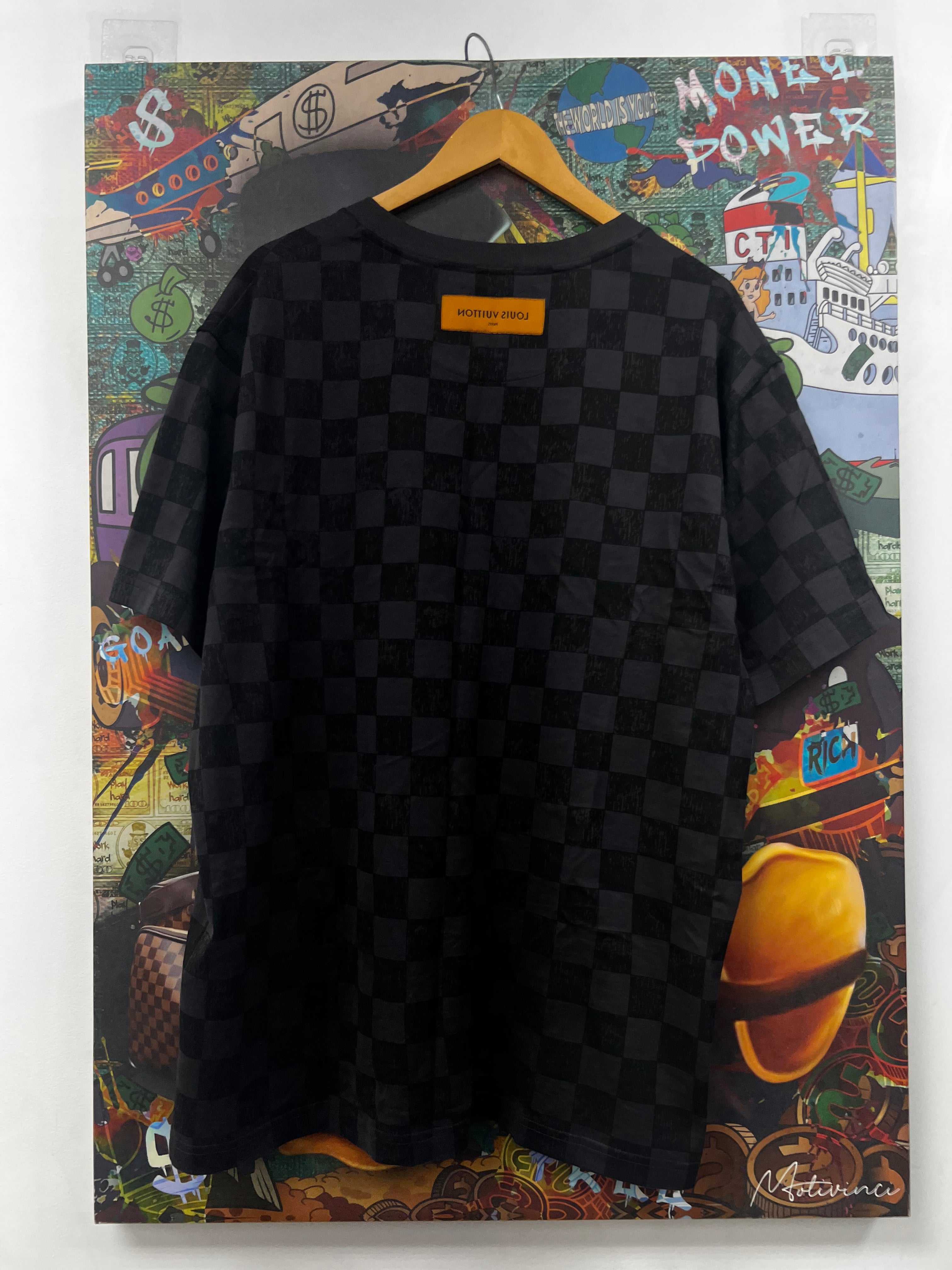 Louis Vuitton Black Grey Damier Marque (4L) Tee