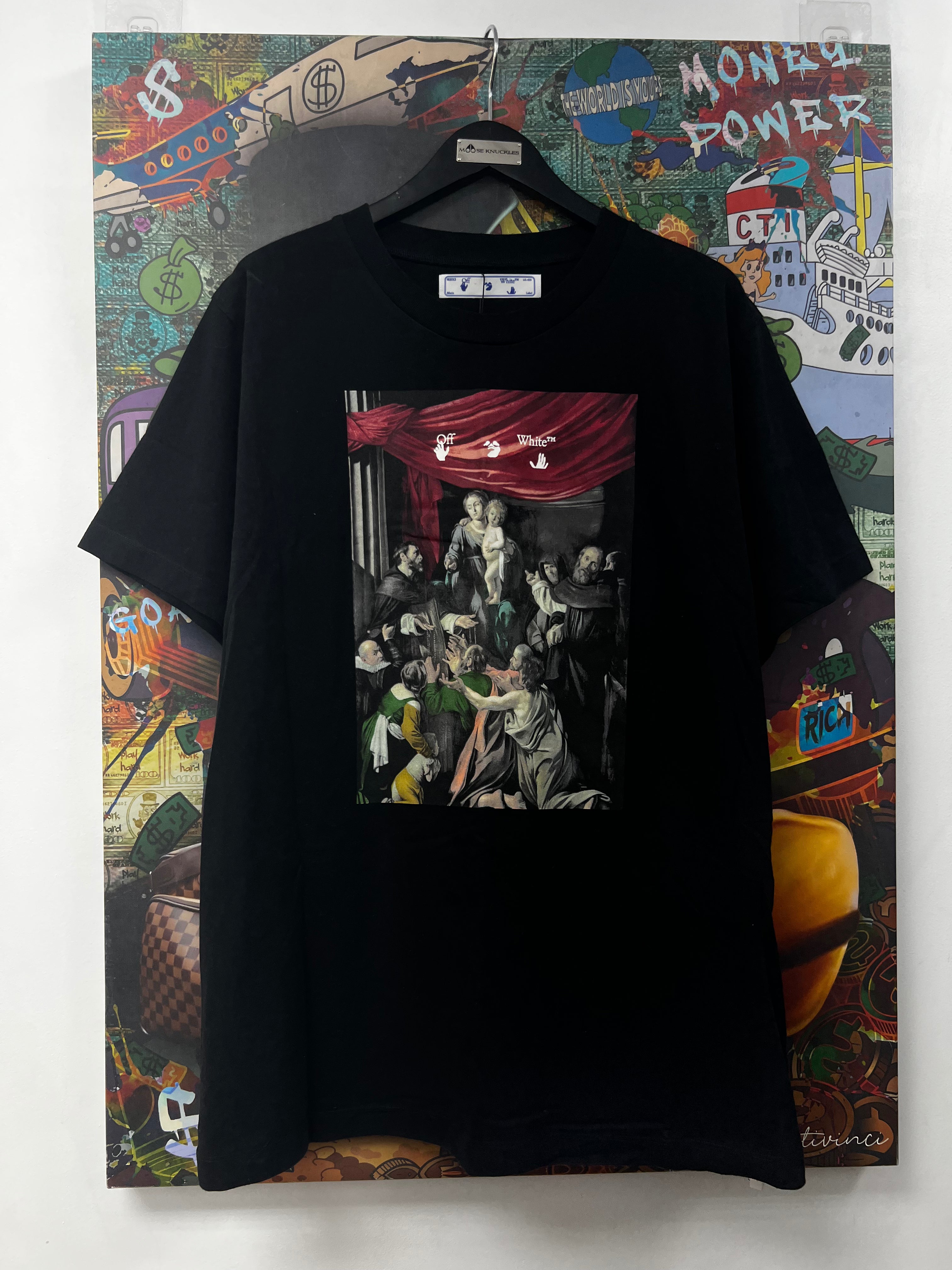 Off White Black Blue Arrow Tee