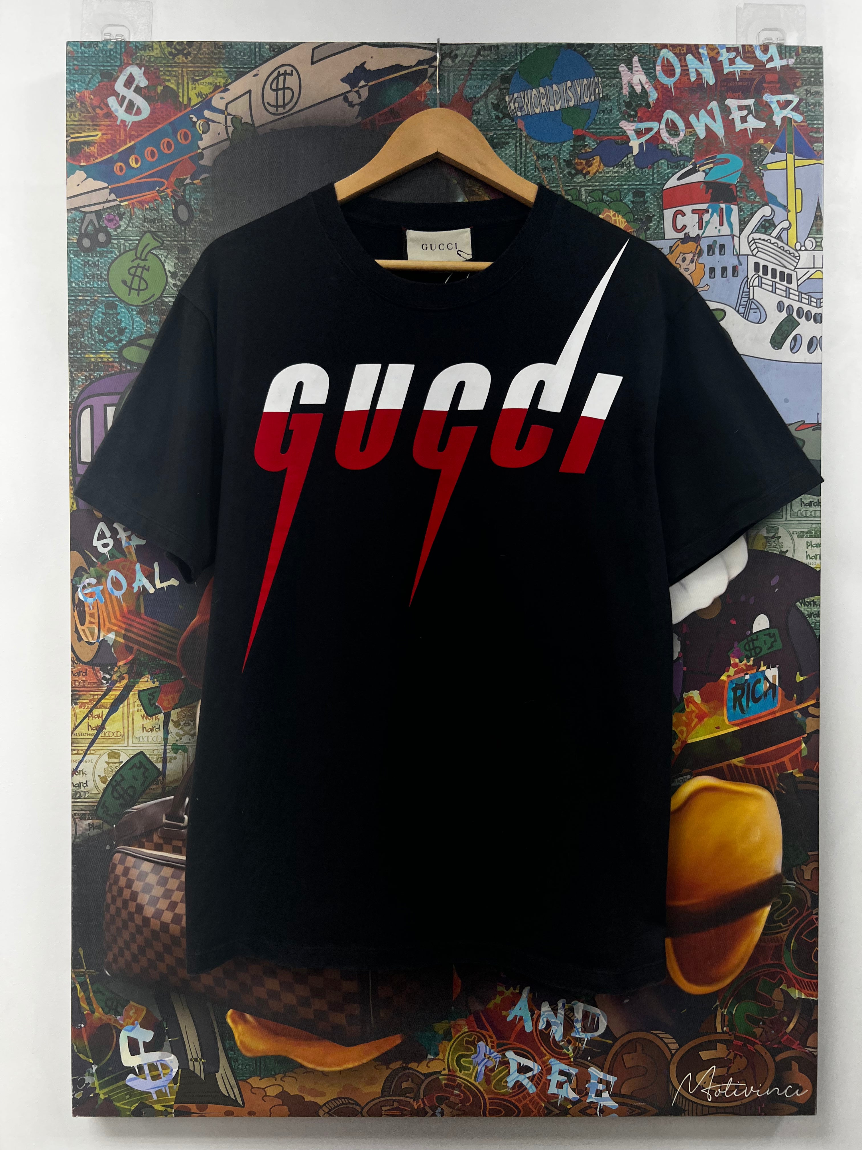 Gucci Red White Chest Logo Tee