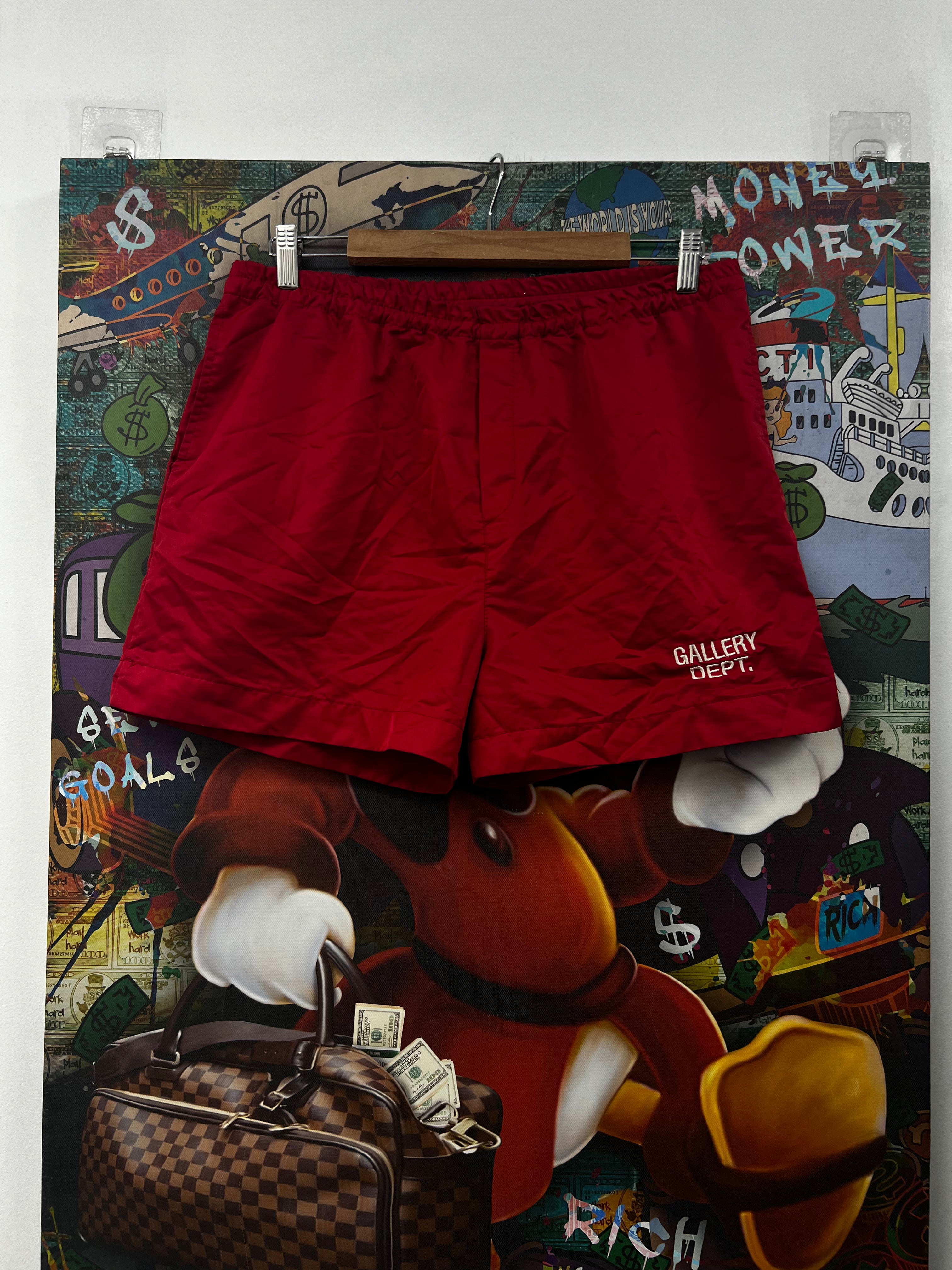 Gallery Dept Red White Nylon Shorts