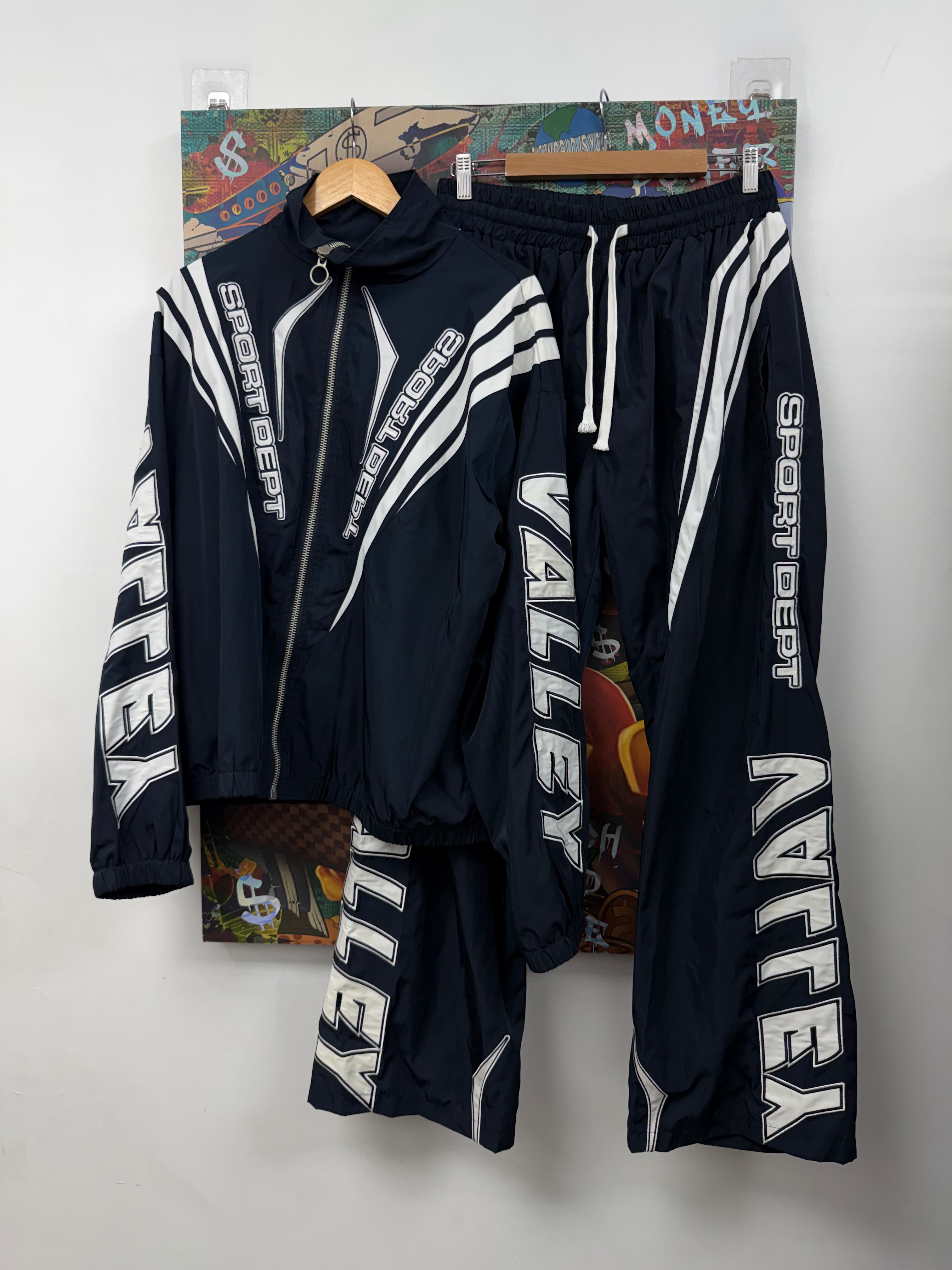 Vale Navy White Nylon Track Suit