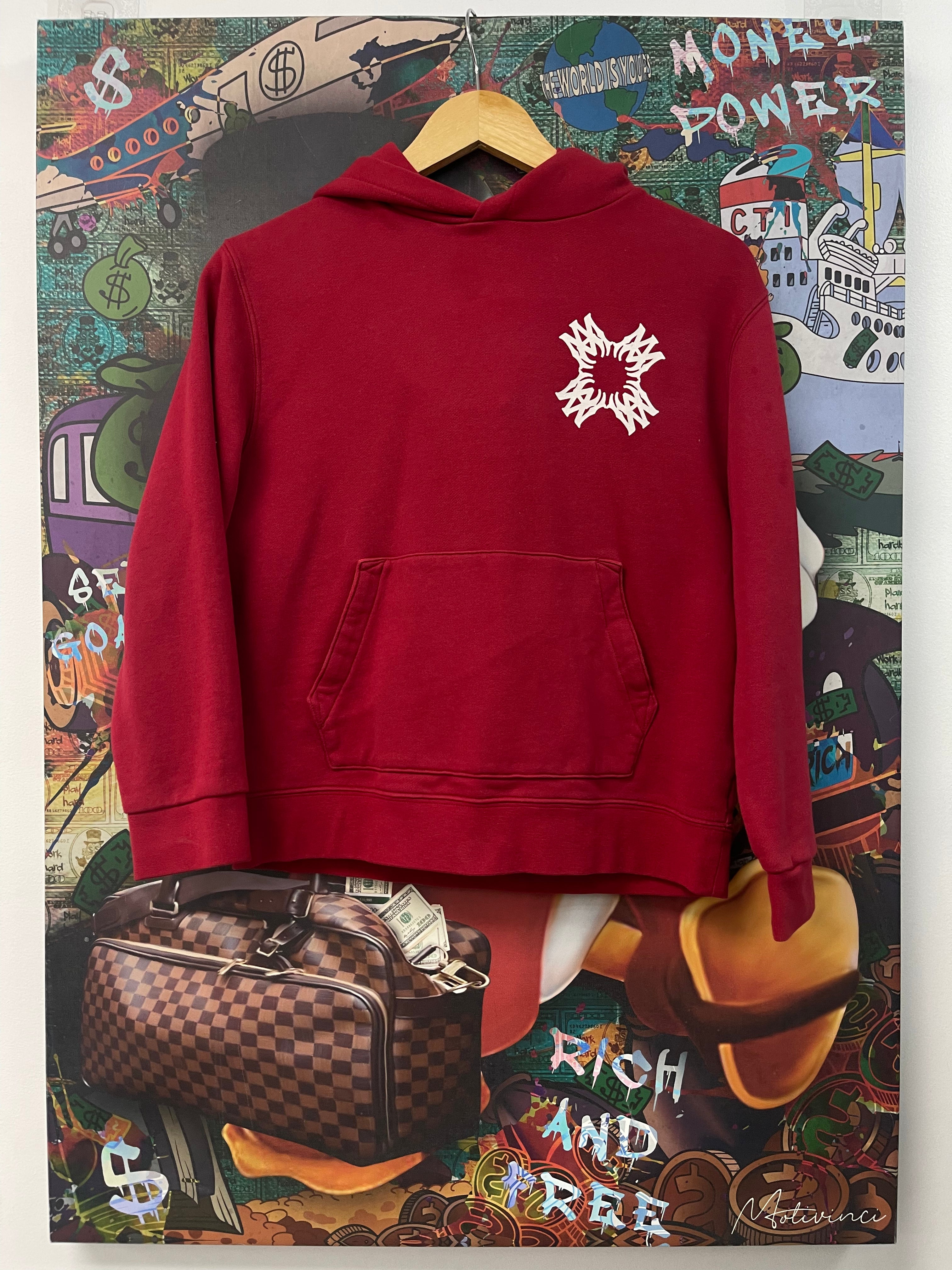 Amiri Red White MA Quad Hoodie