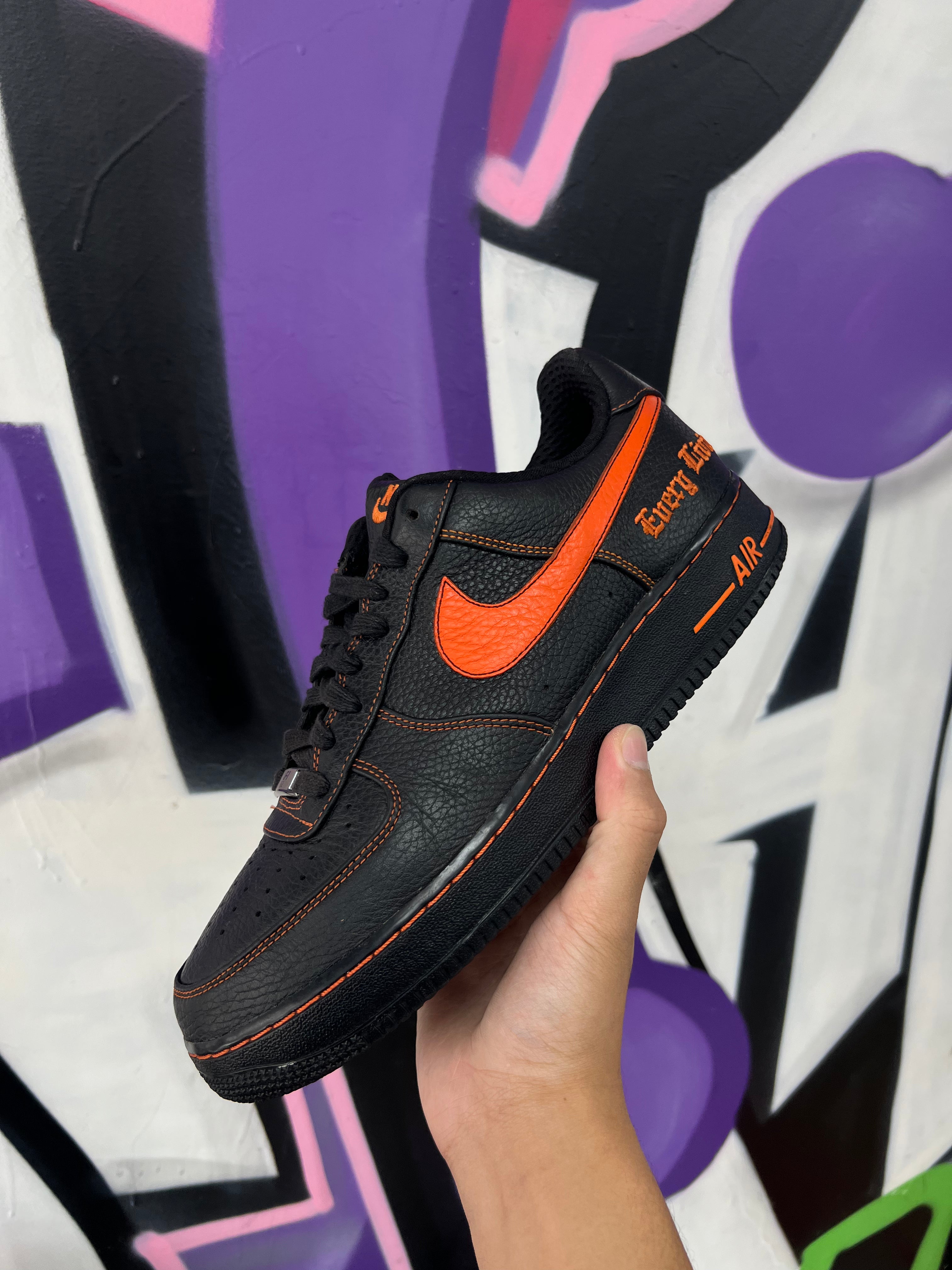 Nike x Vlone AF1 Black Orange Sneakers