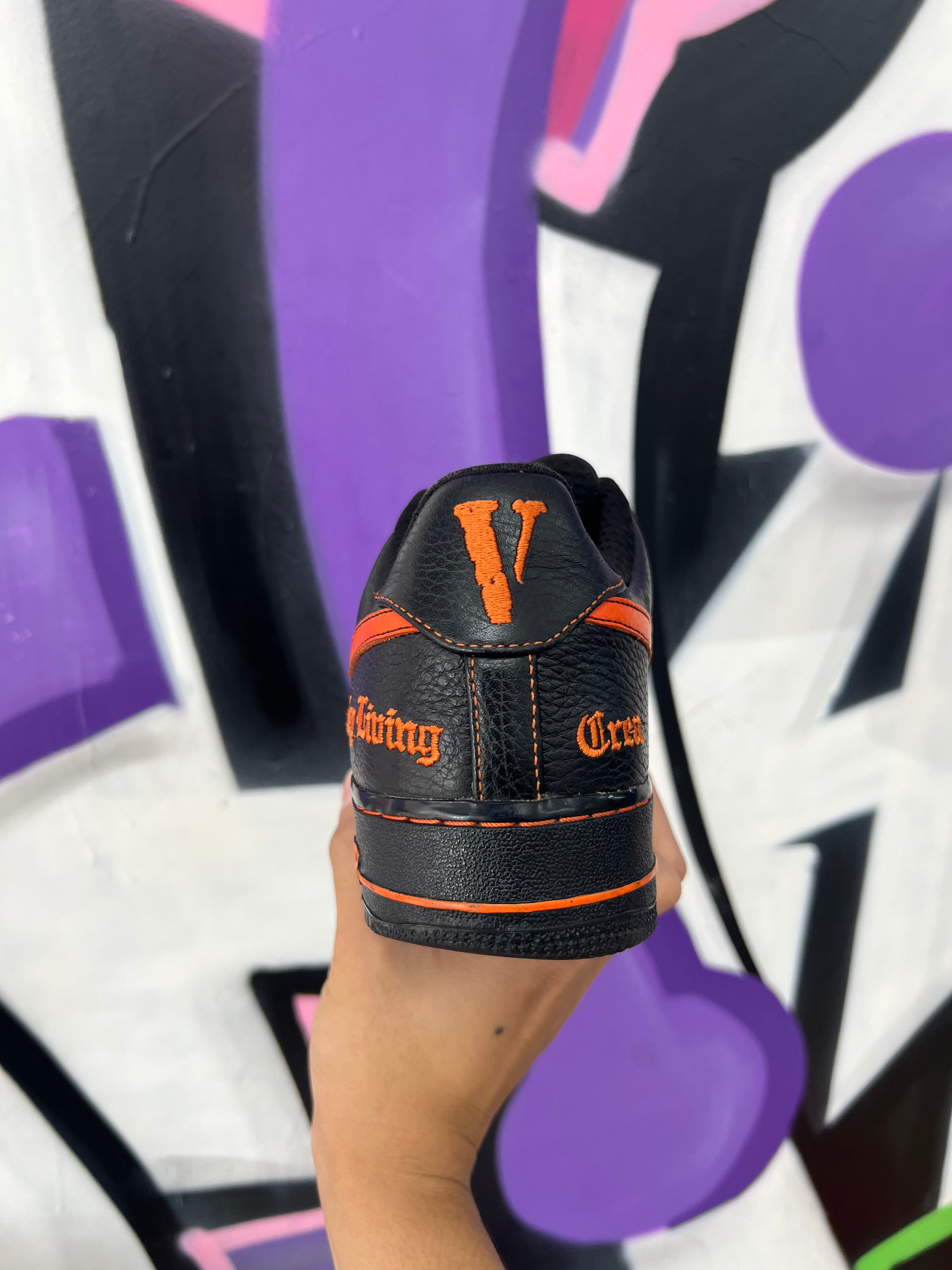 Nike x Vlone AF1 Black Orange Sneakers