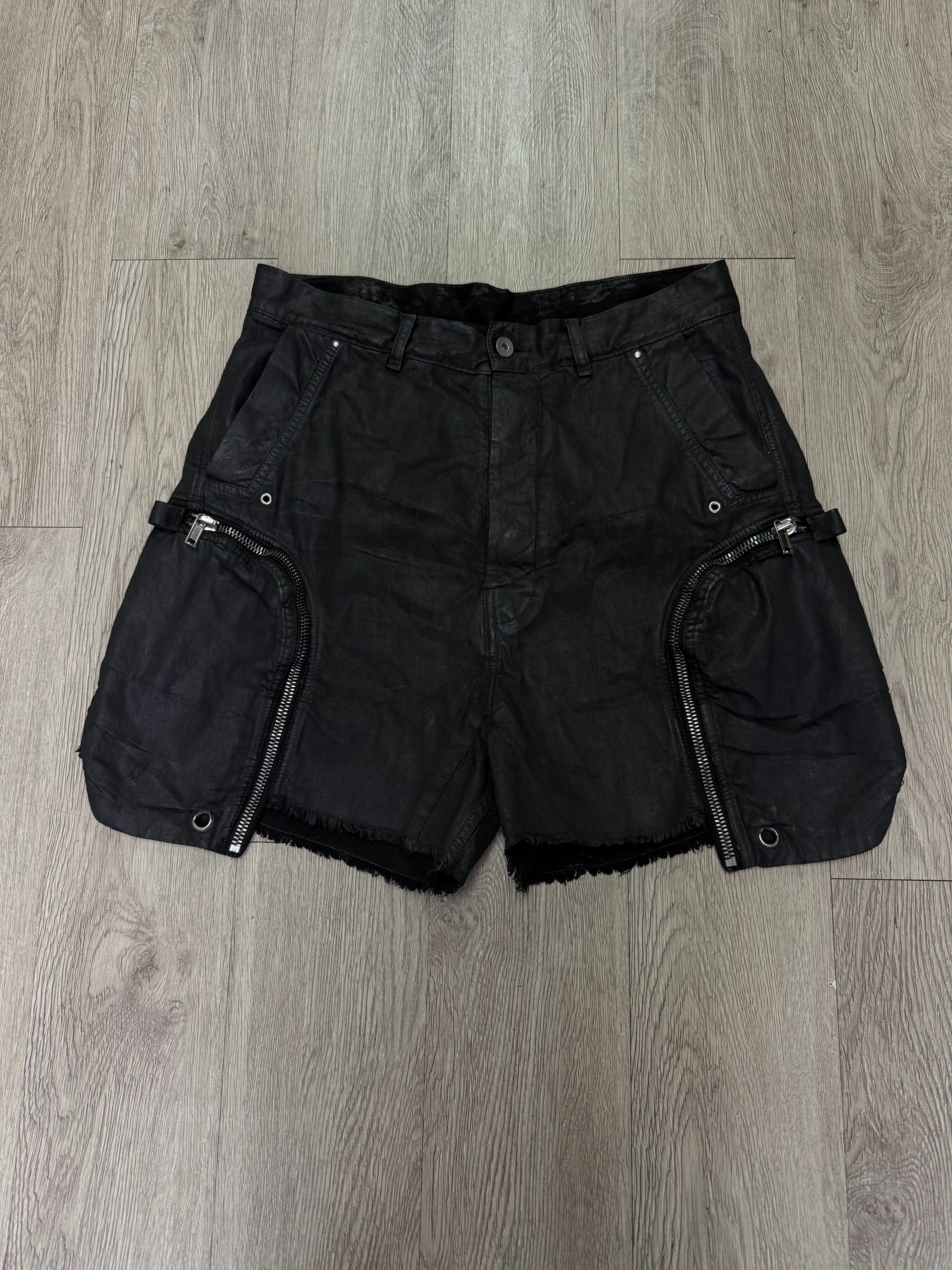 Rick Owens Black Wax Bauhaus Shorts