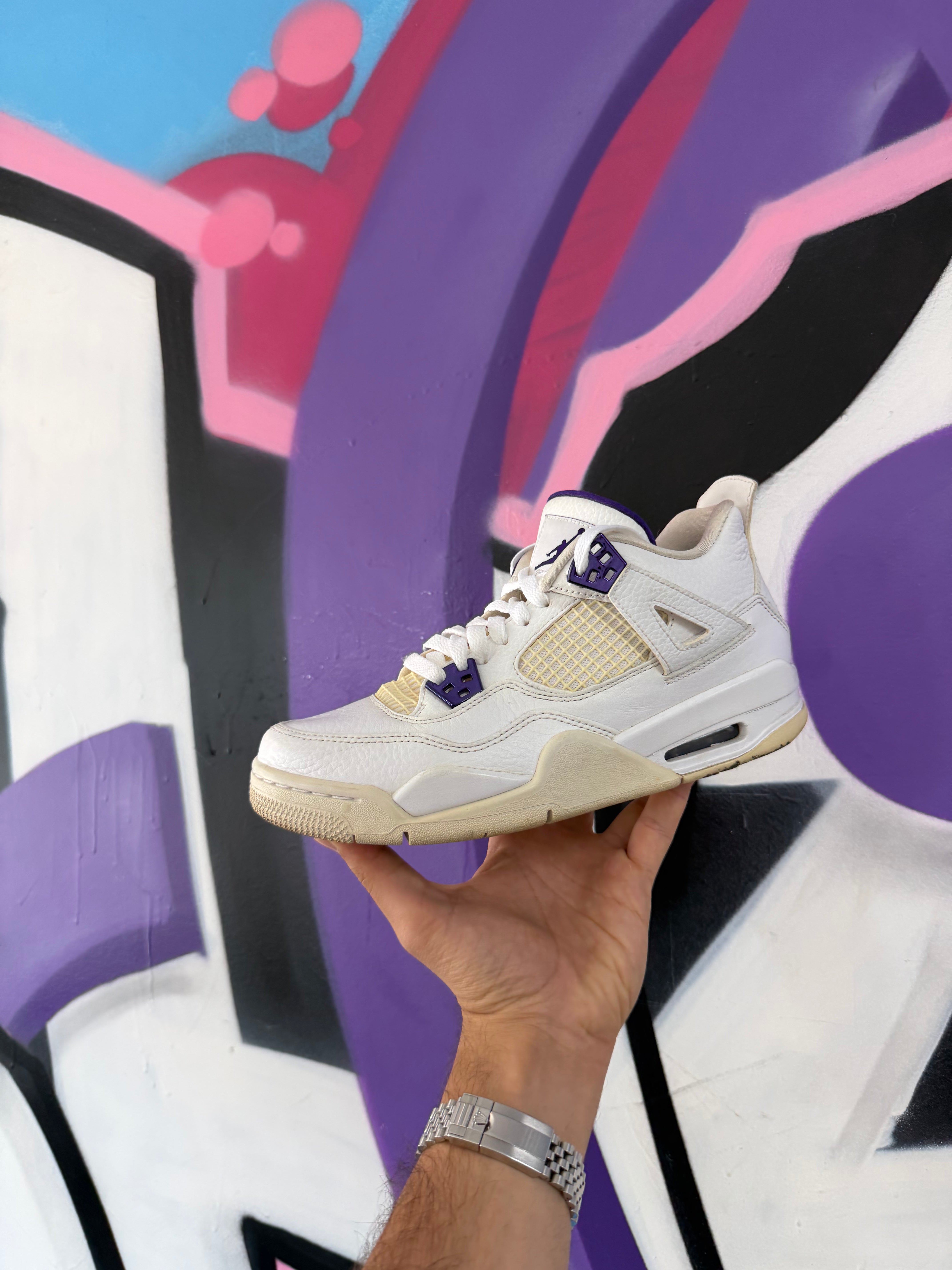 Jordan 4 Purple Metallic Sneakers