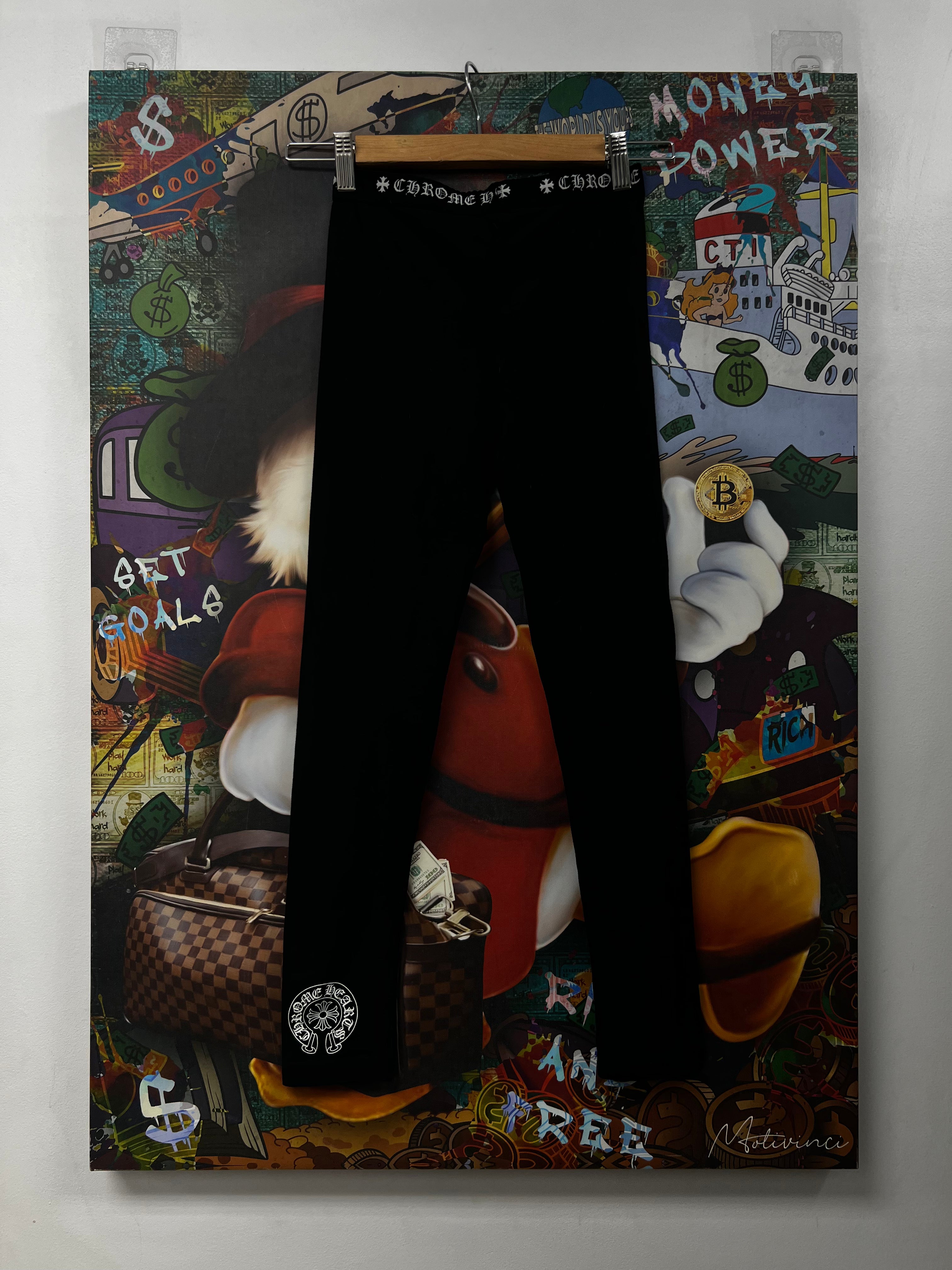 Chrome Hearts Black Horseshoe Leggings