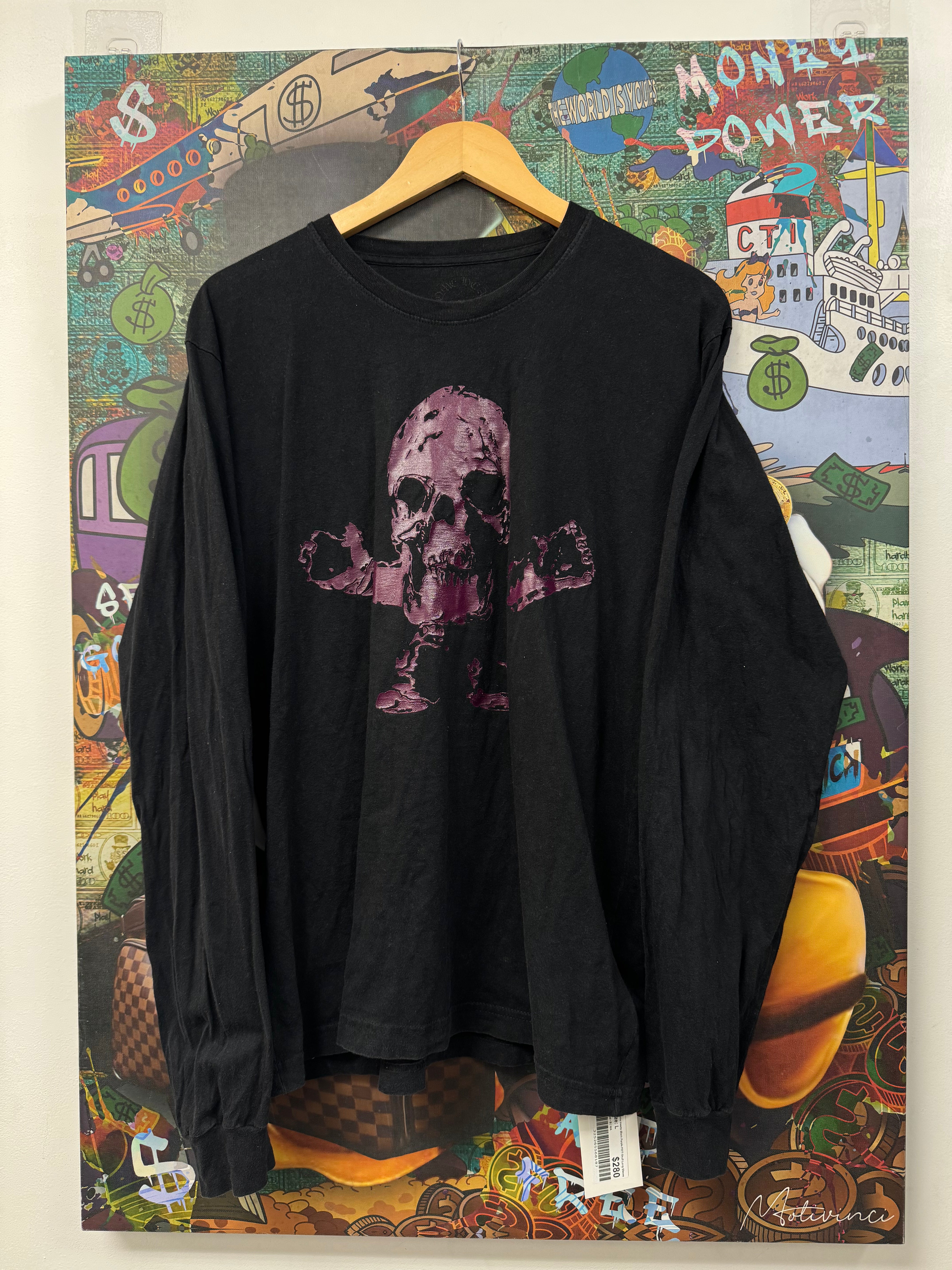 Chrome Hearts Black Purple FOTI Skull Long Sleeve