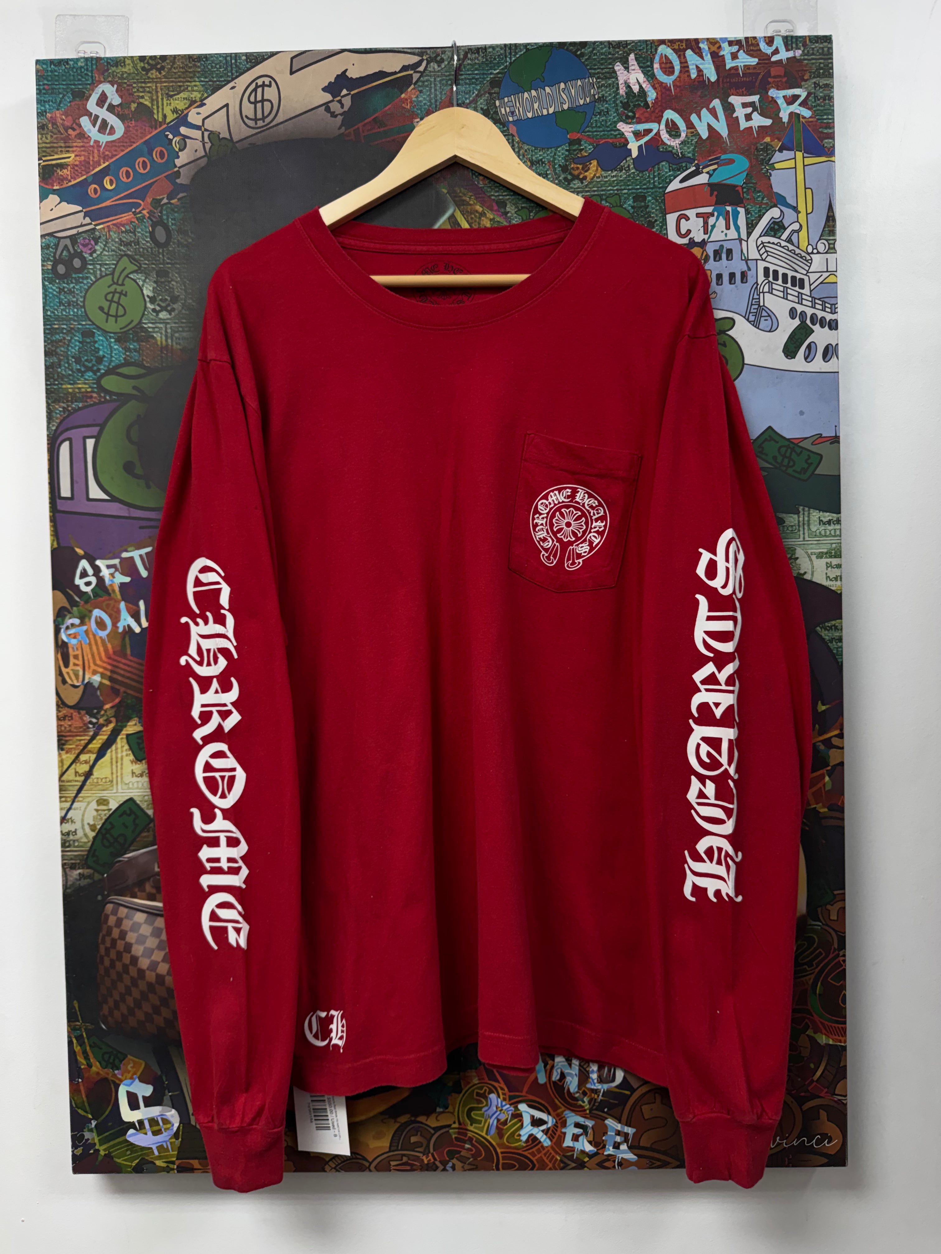 Chrome Hearts Red White Horseshoe Long Sleeve